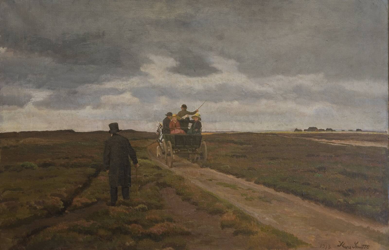 Hedelandskab med en dagvogn, Hans Smidth, 1913