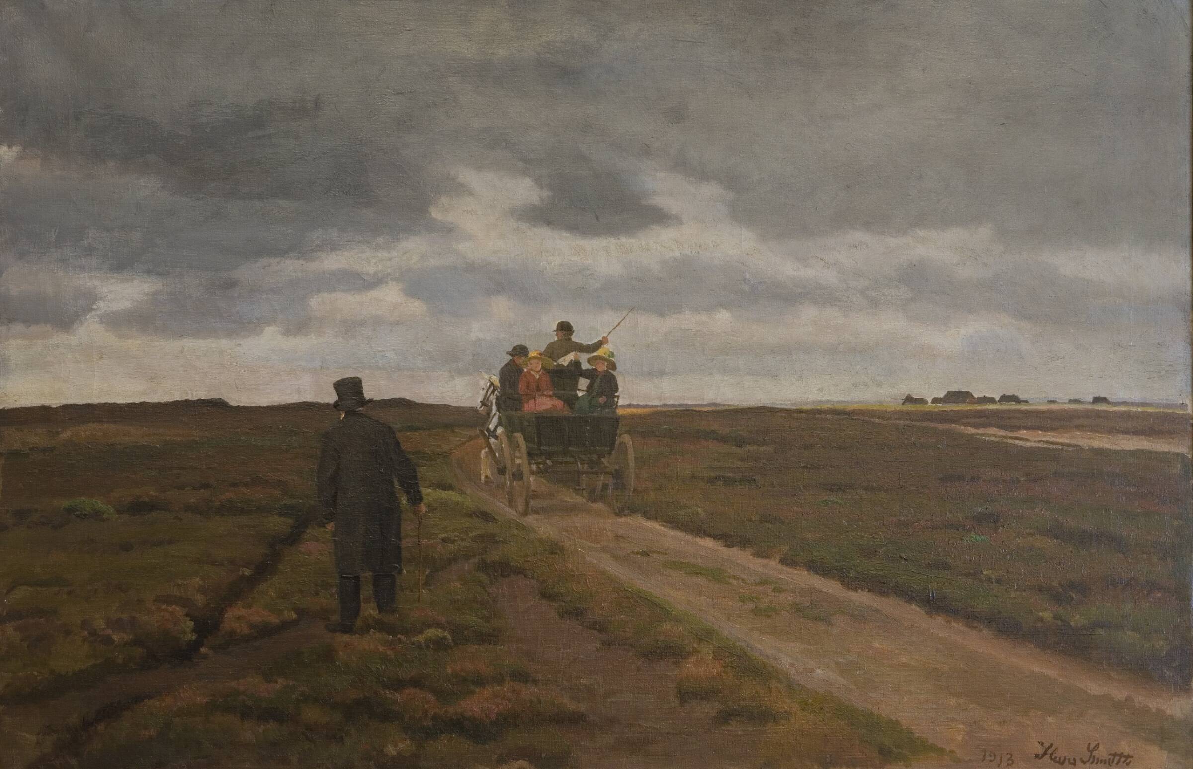 Hedelandskab med en dagvogn, Hans Smidth, 1913
