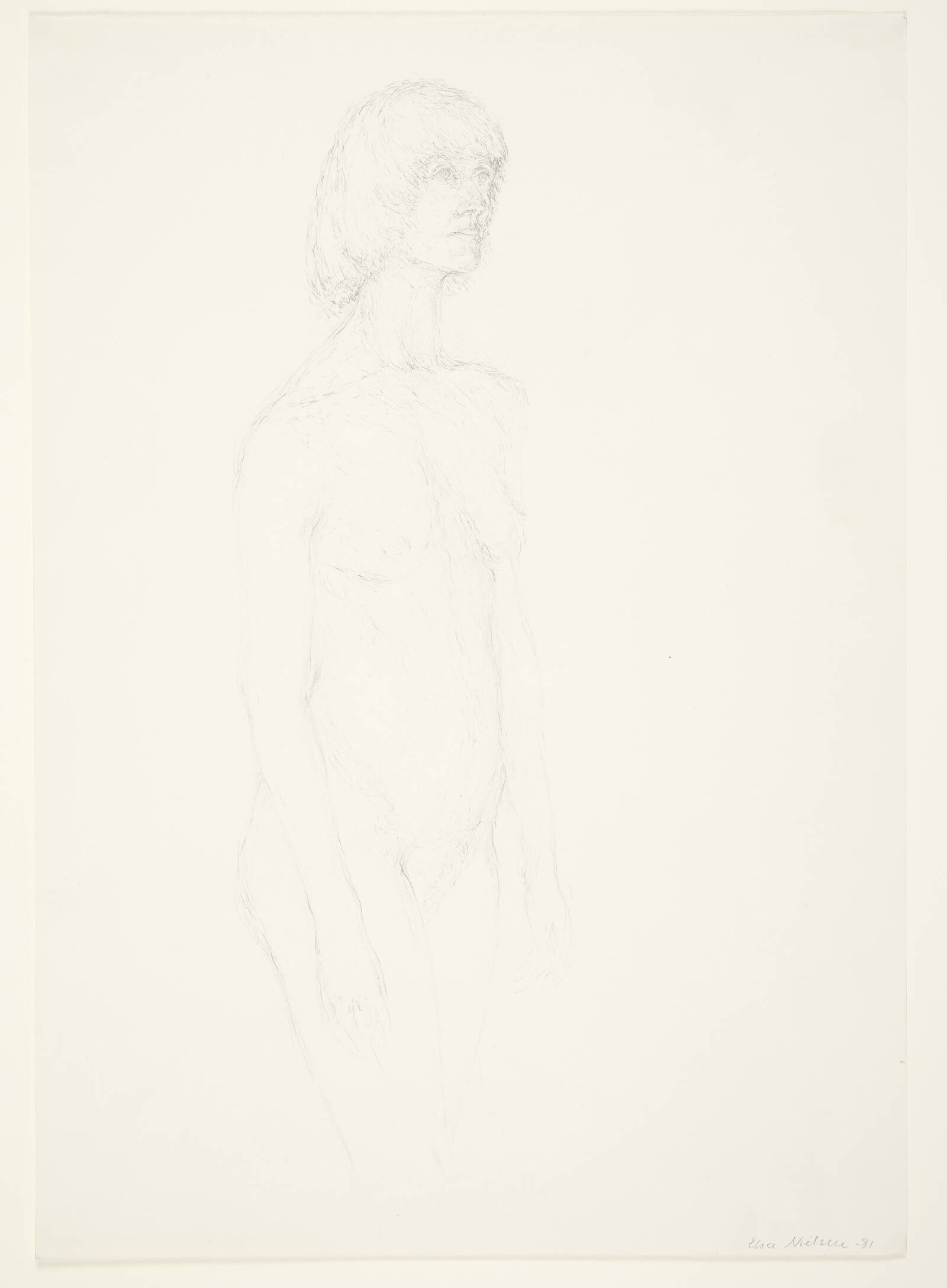Stående nøgen pige, Elsa Nielsen, 1981