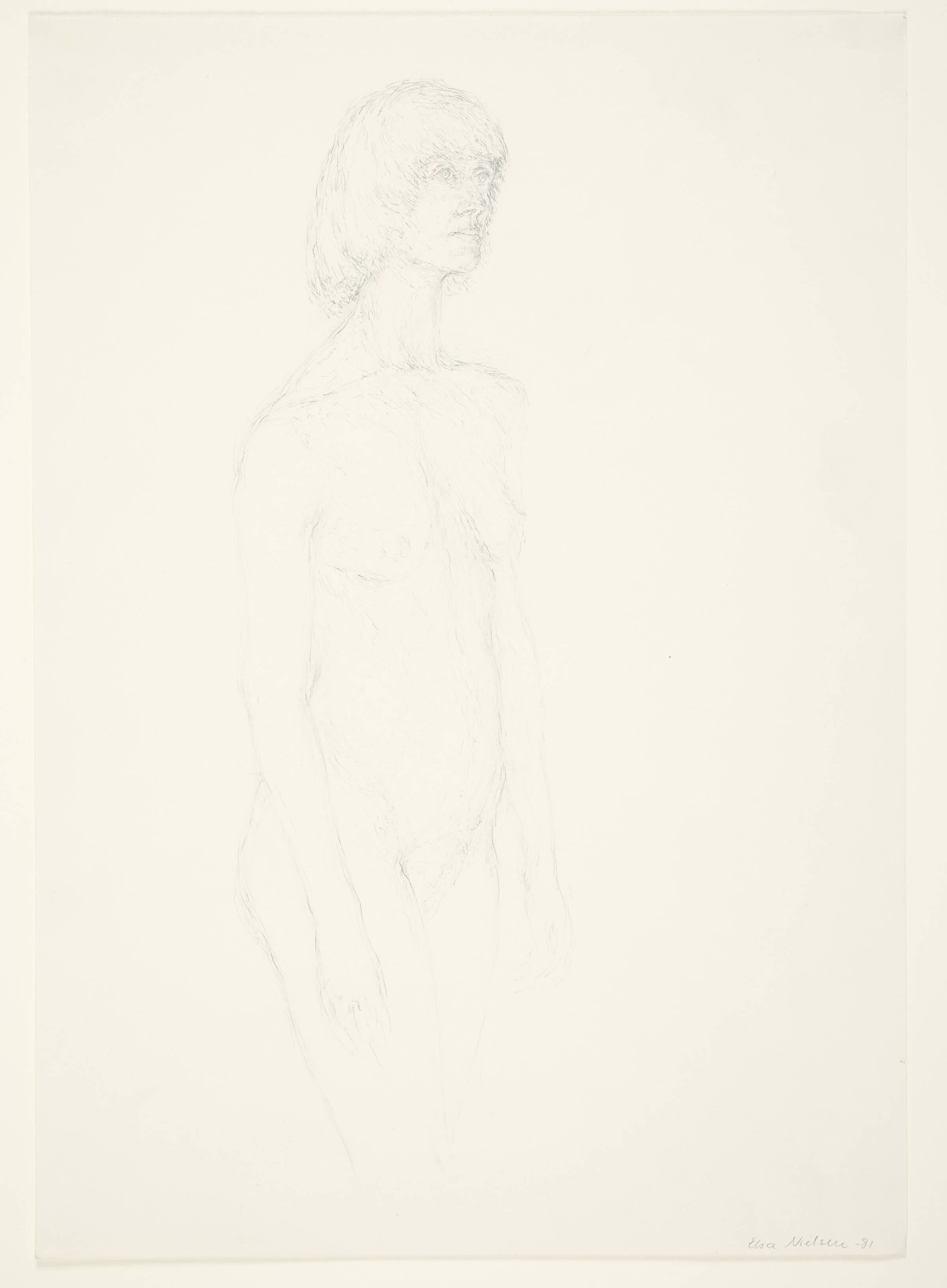 Stående nøgen pige, Elsa Nielsen, 1981
