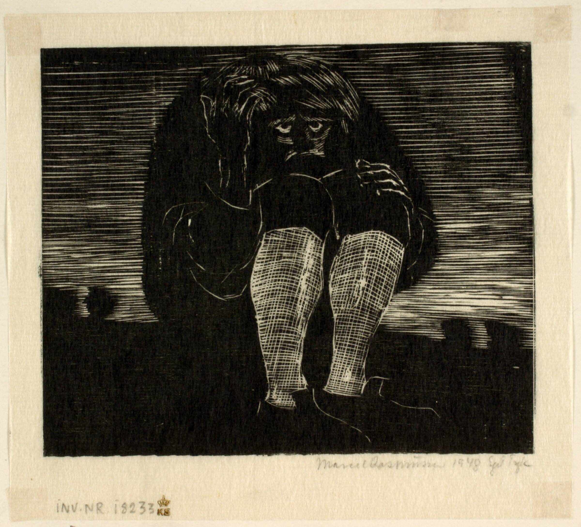 "Kristen" grubler over sin egen elendighed, Marcel Rasmussen, 1948