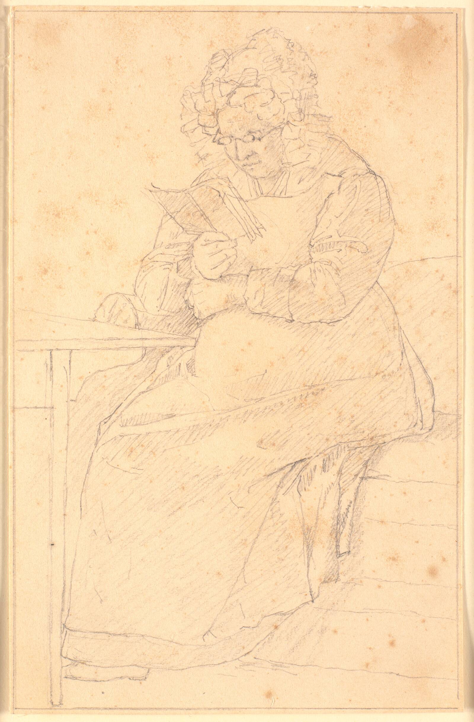 Kunstnerens moder læsende, Christen Købke, 1810-1848