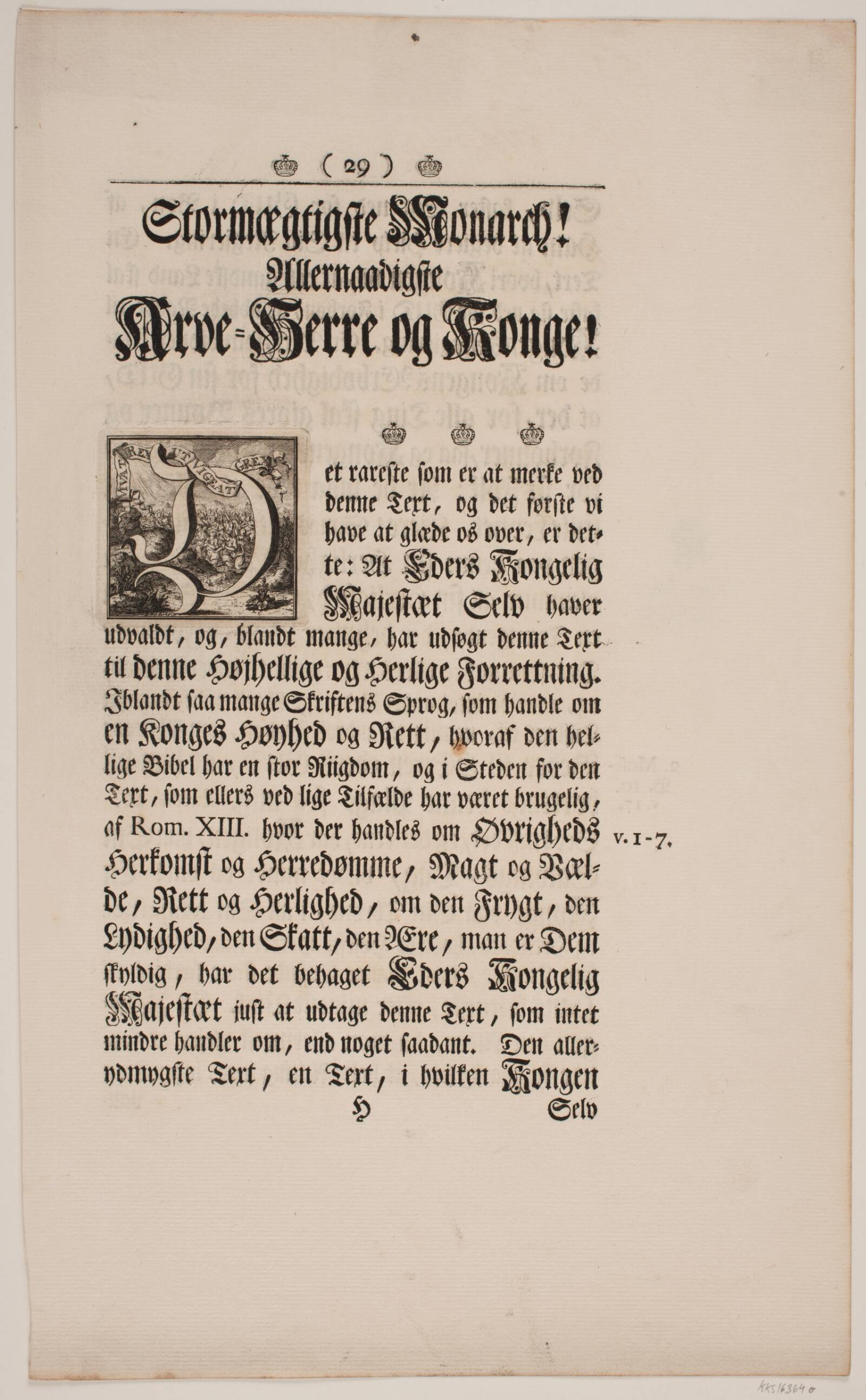 Initial til Frederik IV's Salvingsakt, Odvardt Helmoldt de Lode, 1749