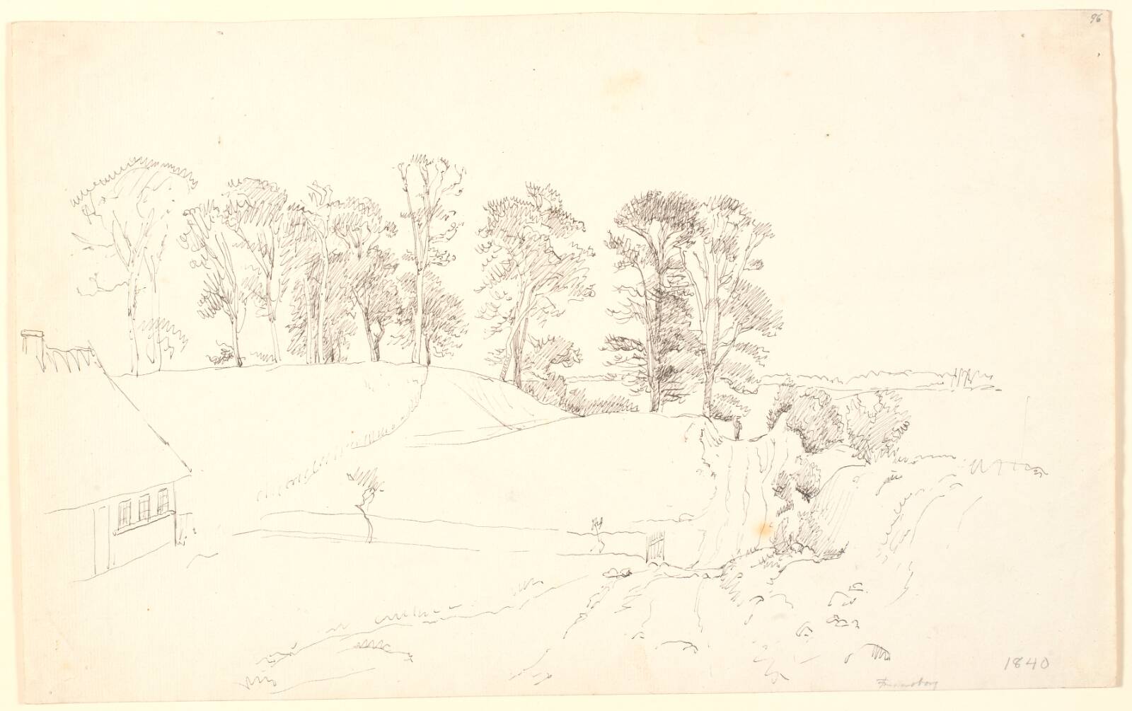Landskab med træer., P.C. Skovgaard, 1840
