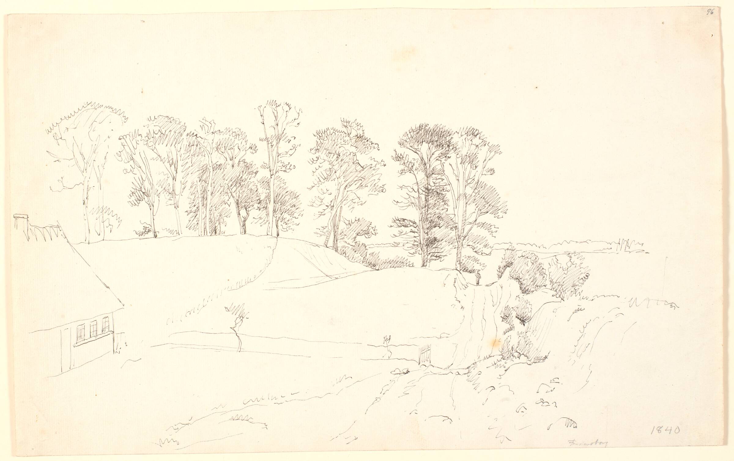 Landskab med træer., P.C. Skovgaard, 1840