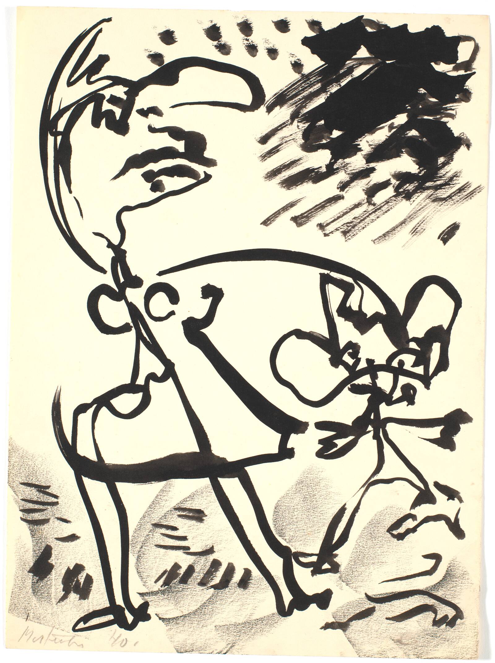 Løbende mor med barn, Richard Mortensen, 1941-1943