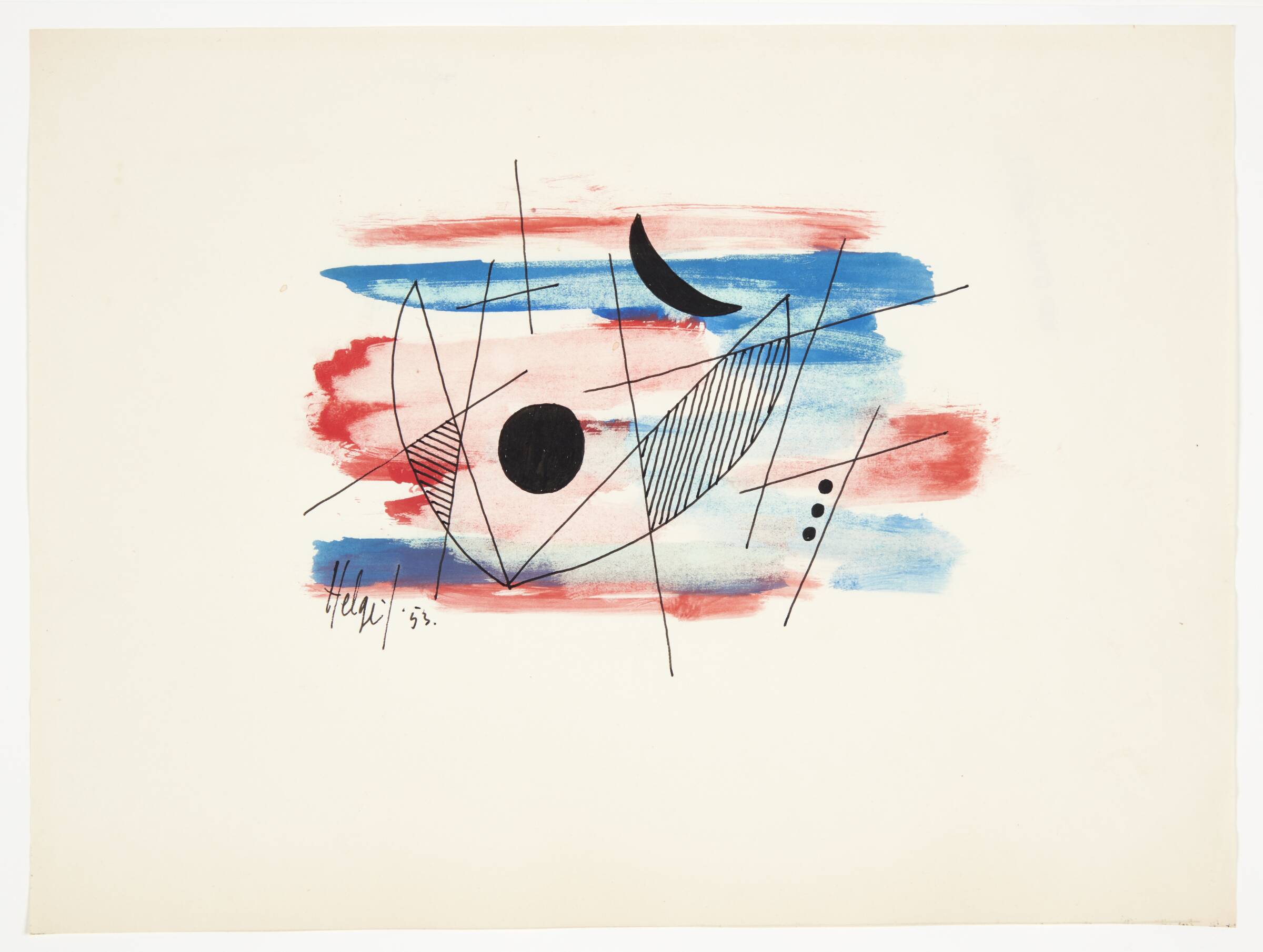 Abstrakt komposition, Helge Jacobsen, 1953
