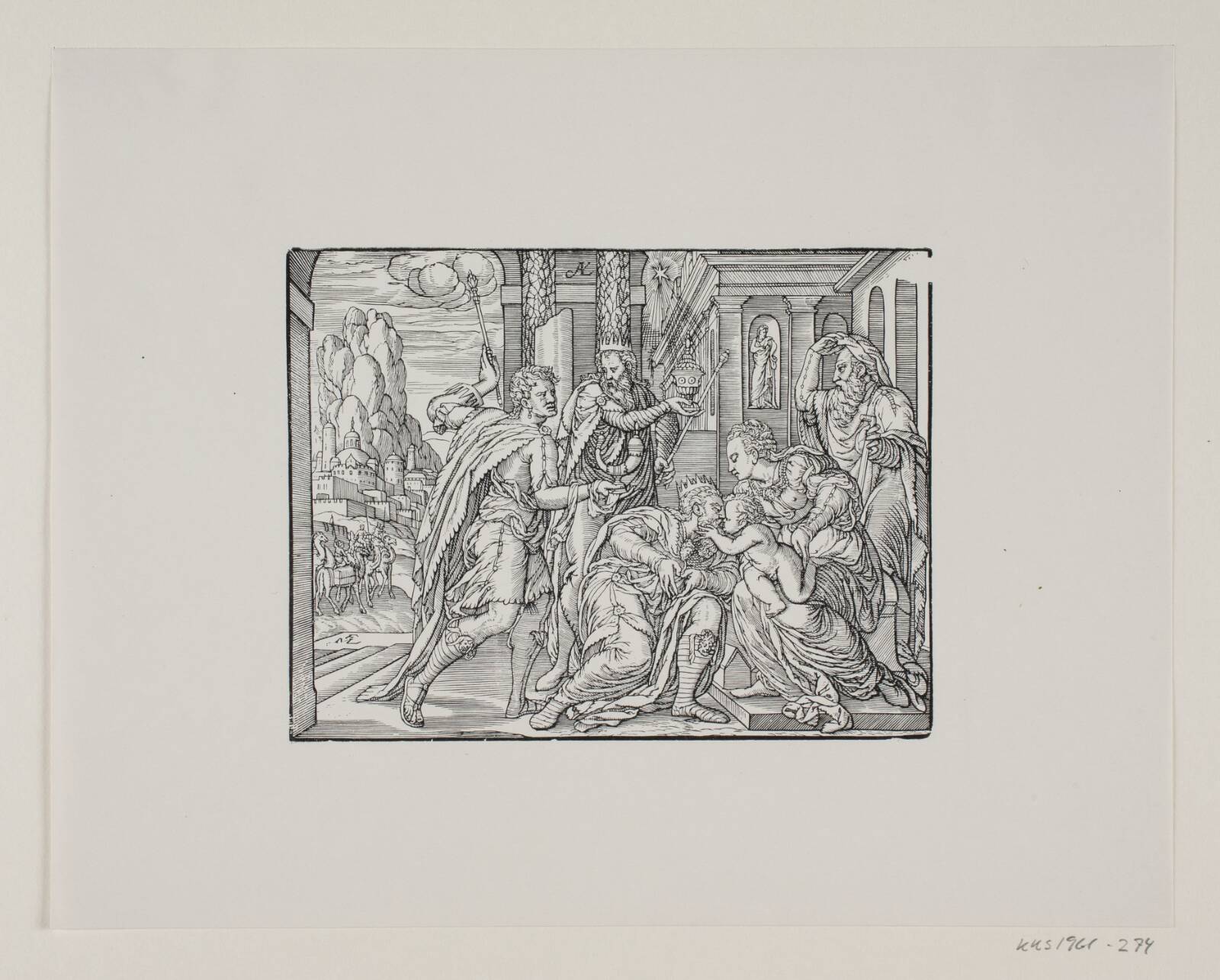 De hellige tre kongers tilbedelse, Melchior Lorck, 1574