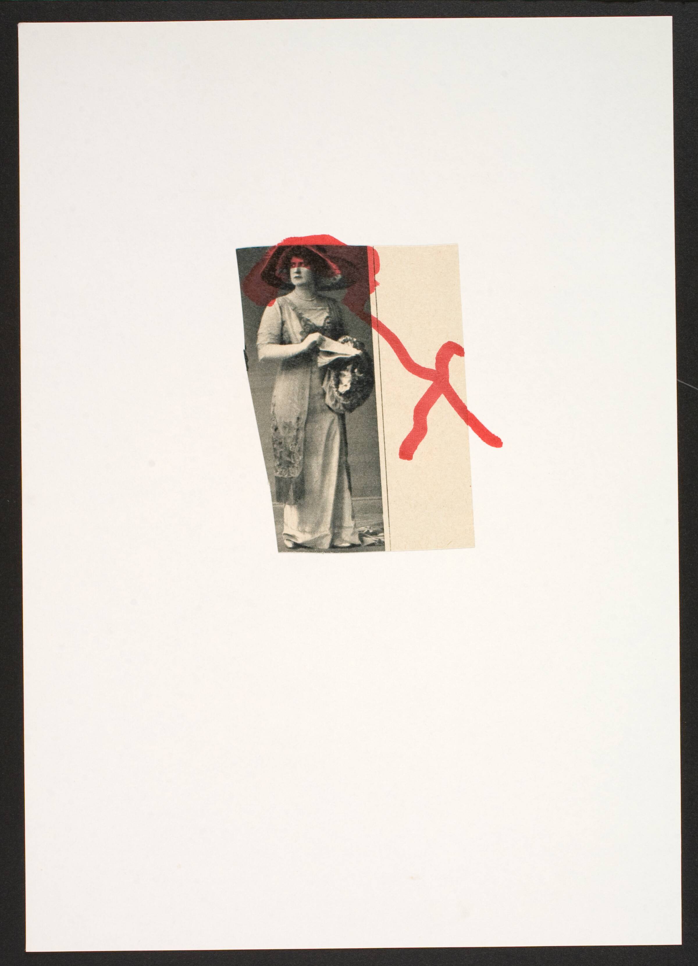 Udklip på papir med kvindetegnet, Lene Adler Petersen, 1974