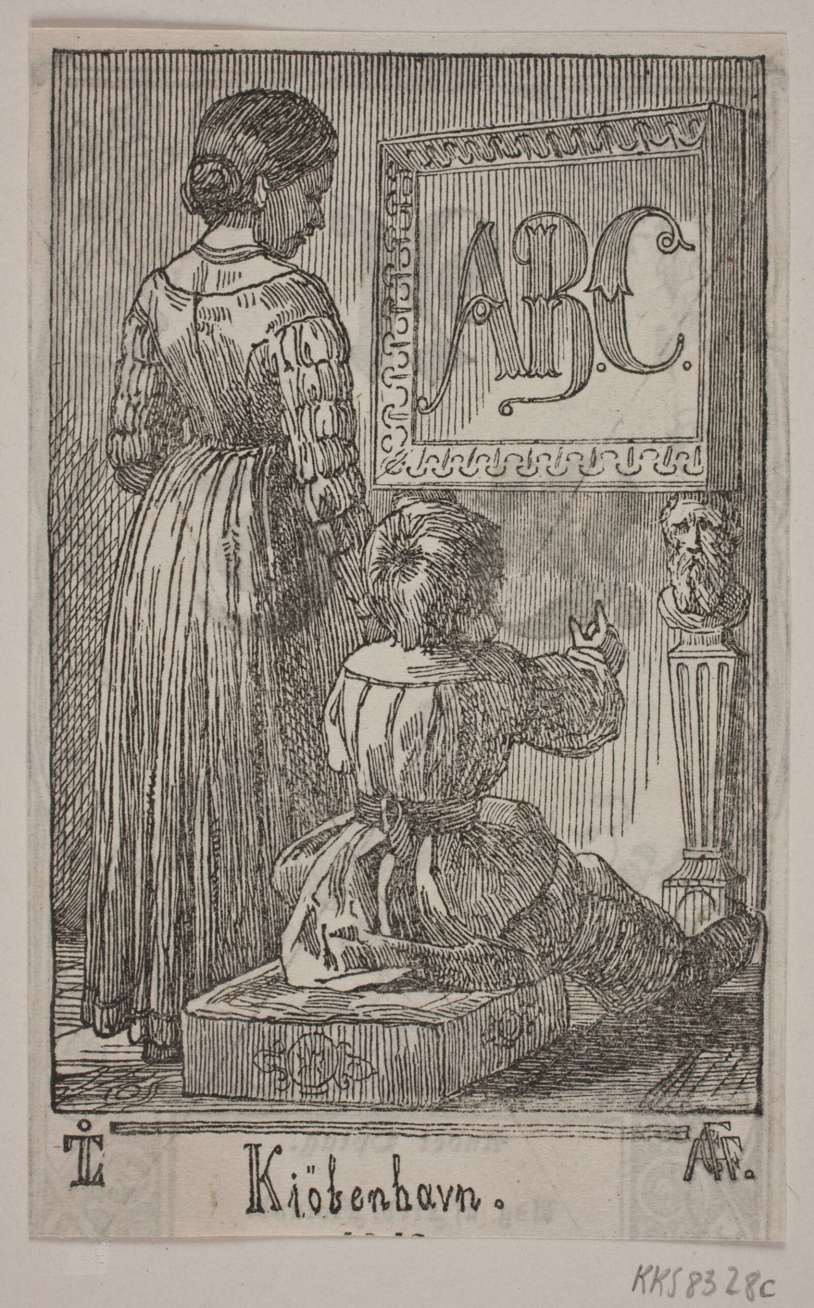 Bagsiden af titelblad til "ABC", Andreas Flinch, 1842