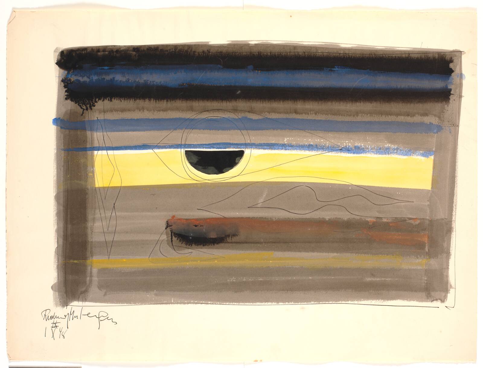 Landskabsabstraktion, Richard Mortensen, 1948
