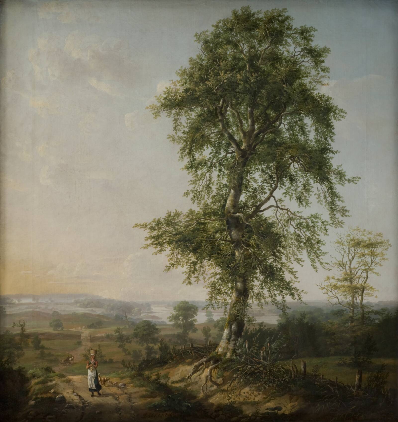 Landskab med et stort træ, J.C. Dahl, 1814