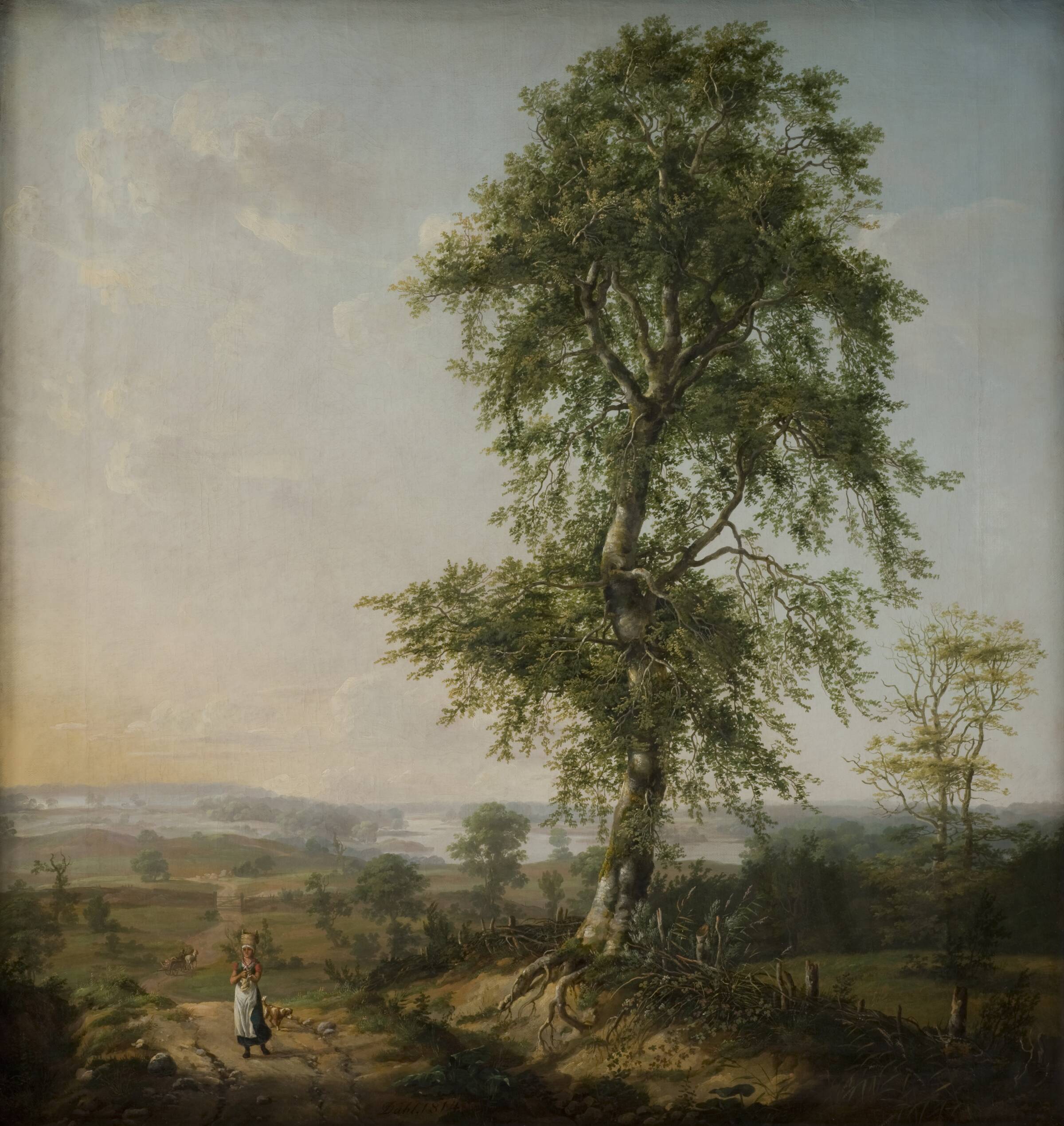 Landskab med et stort træ, J.C. Dahl, 1814
