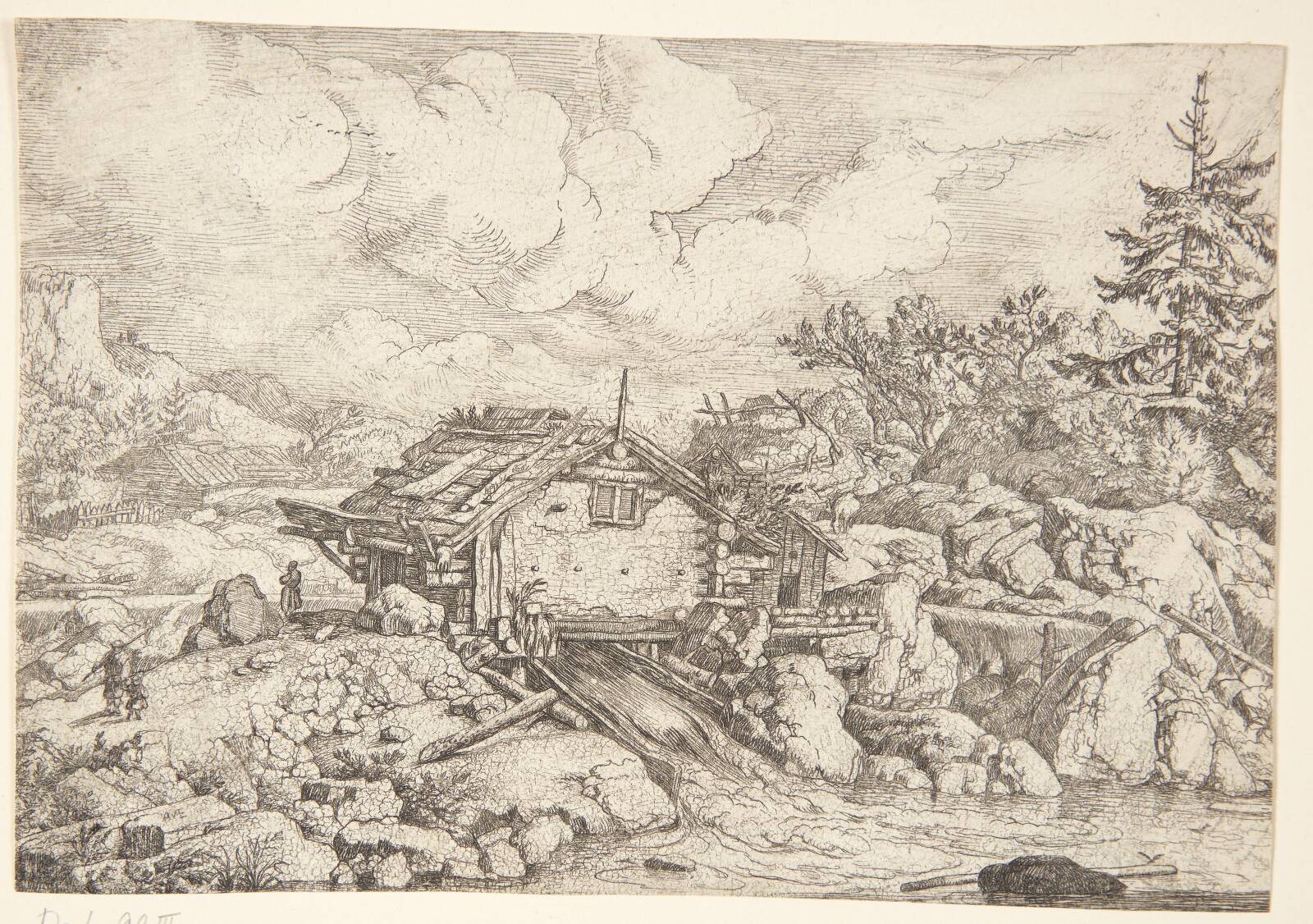 En vandmølle, Allaert van Everdingen, 1621-1675