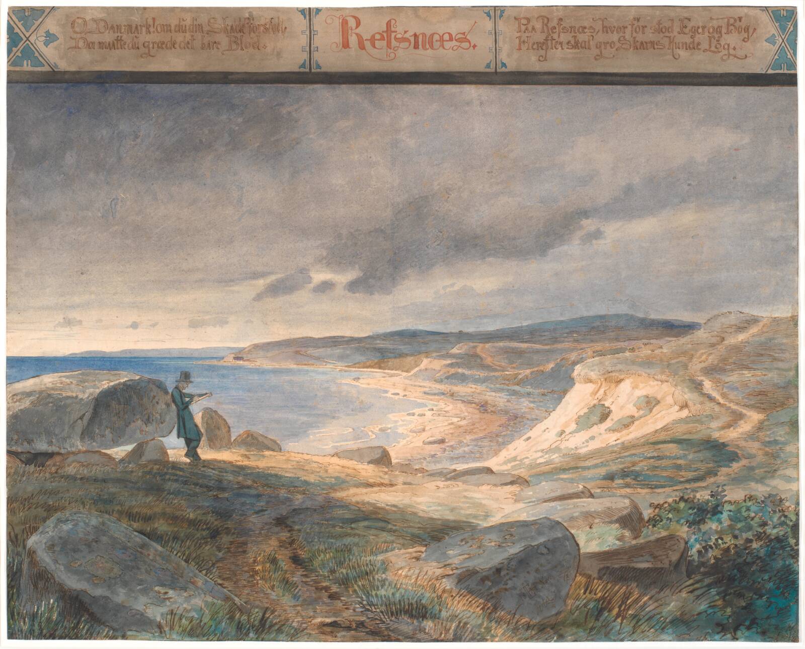 Refsnæs, Kystlandskab, Johan Thomas Lundbye, 1844