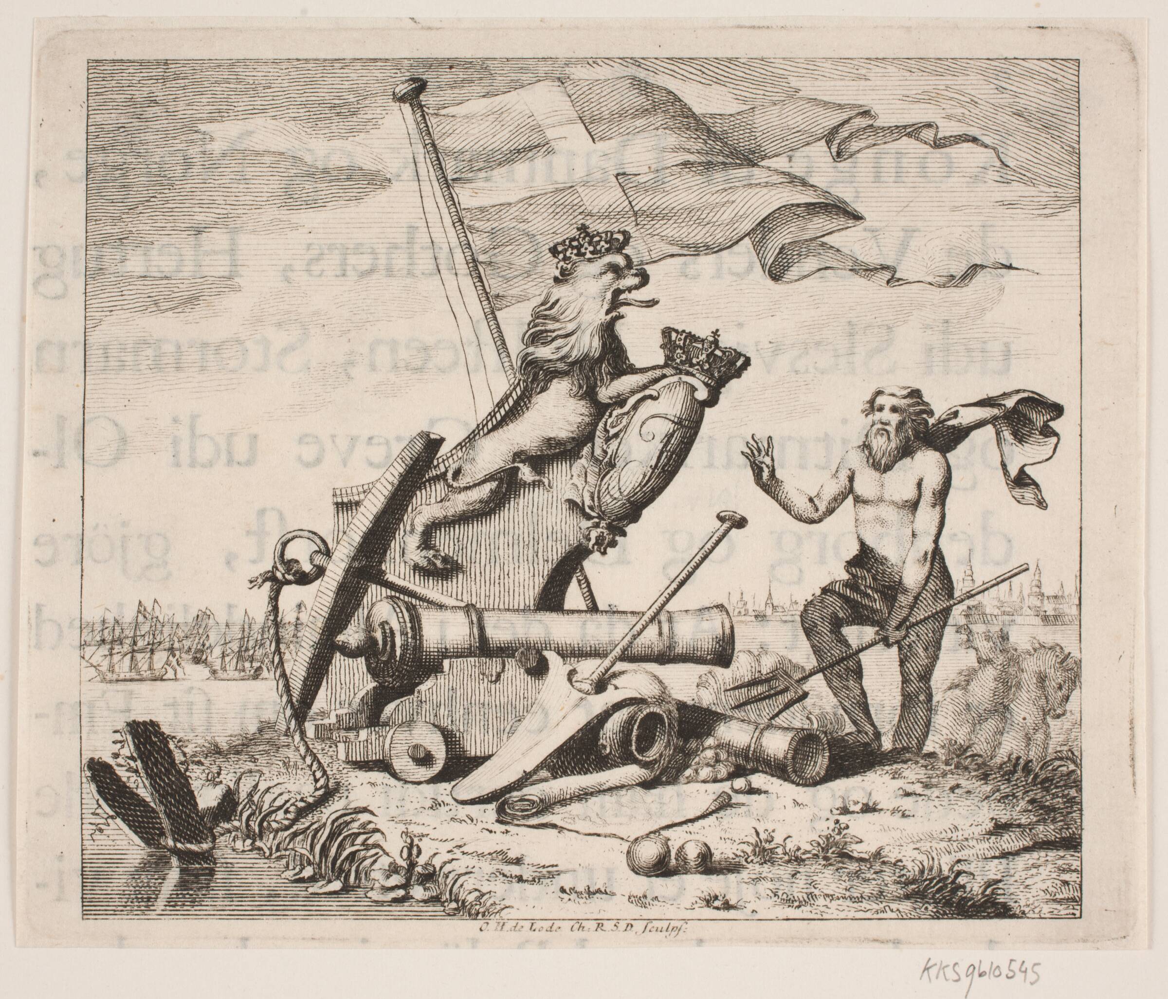 Vignet til Frederik V's Søkrigsartikelsbrev, Odvardt Helmoldt de Lode, 1754-1758