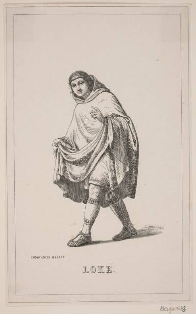 Loke. Illustration til Fabricius' Danmarks historie 1, 108.