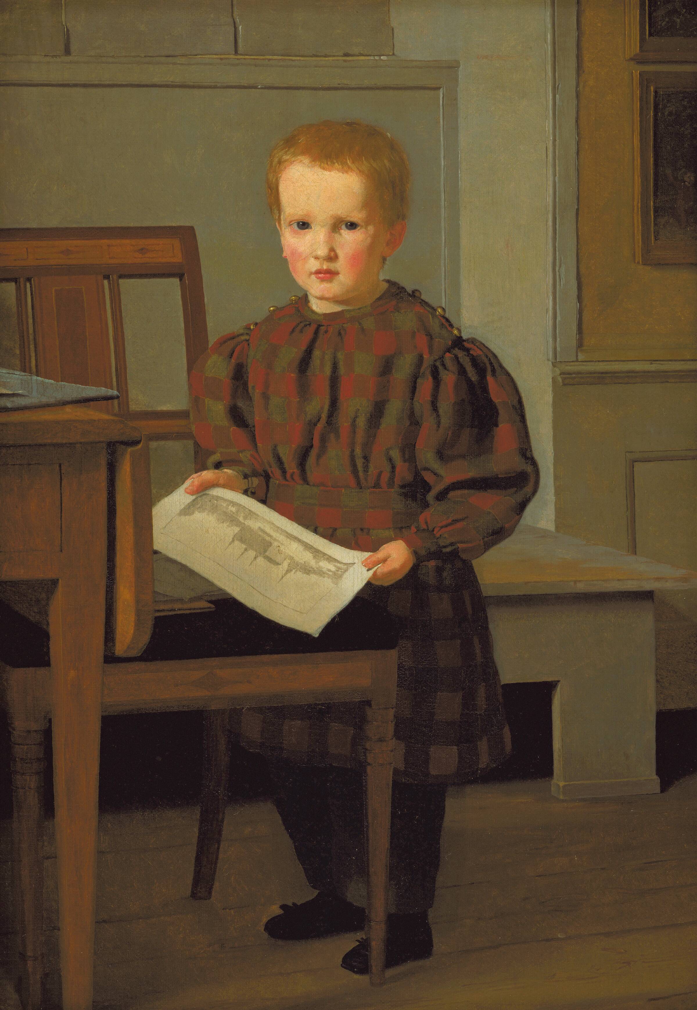 Julius Eckersberg som dreng i Eckersbergs atelier på Charlottenborg, Christen Købke, 1831