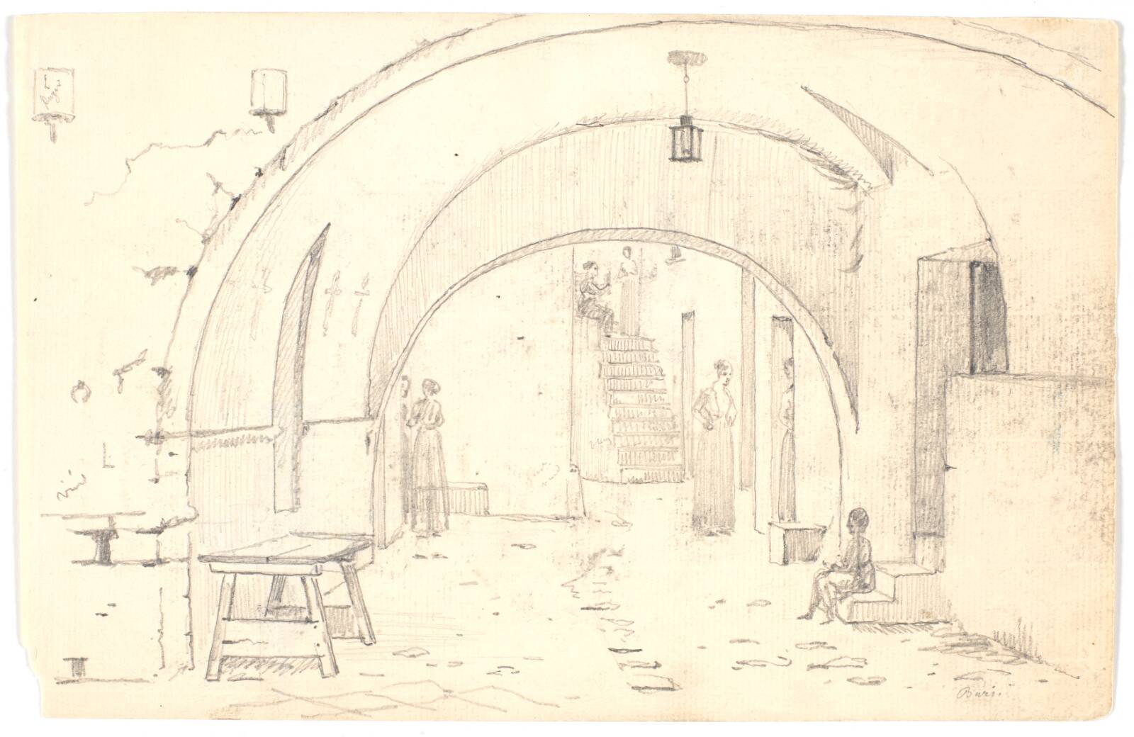 Gadescene i Bari, Martinus Rørbye, 1835