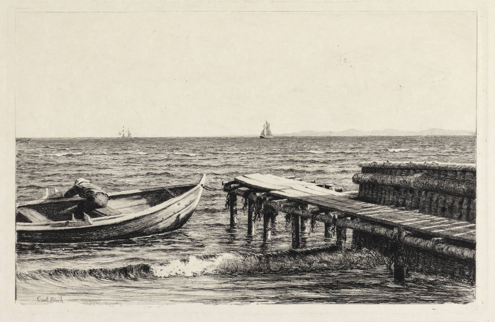 Båden ved broen, Carl Bloch, 1887