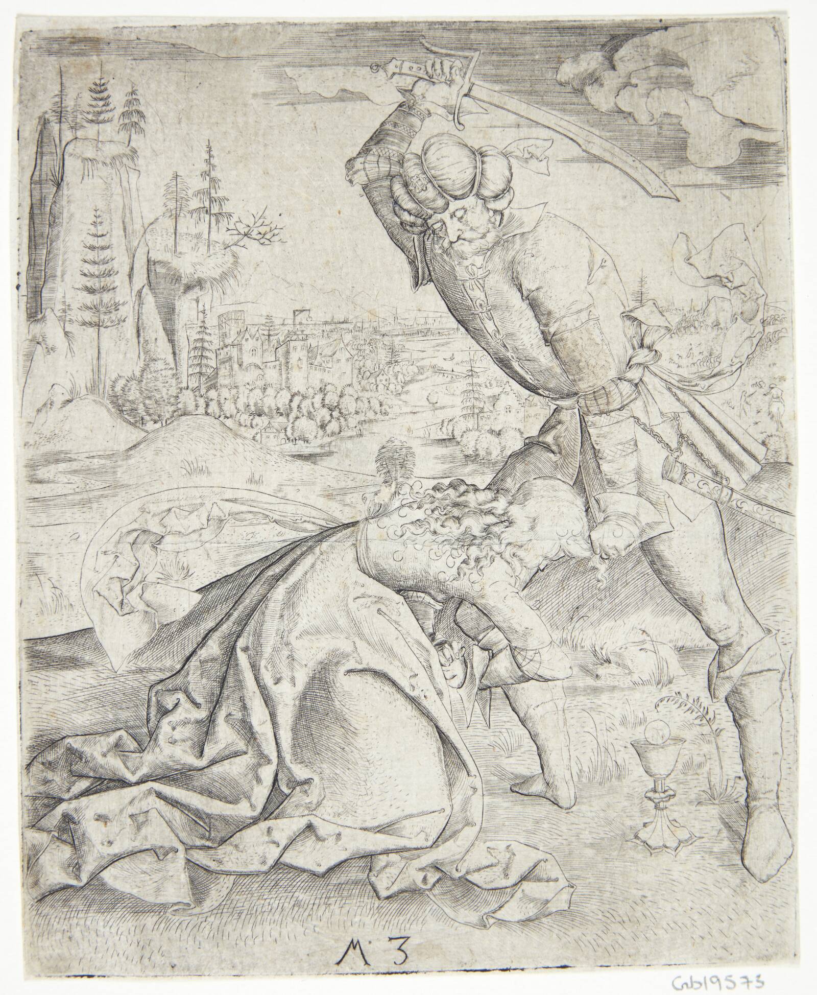 Den hellige Barbaras martyrium, Monogrammist MZ, 1500