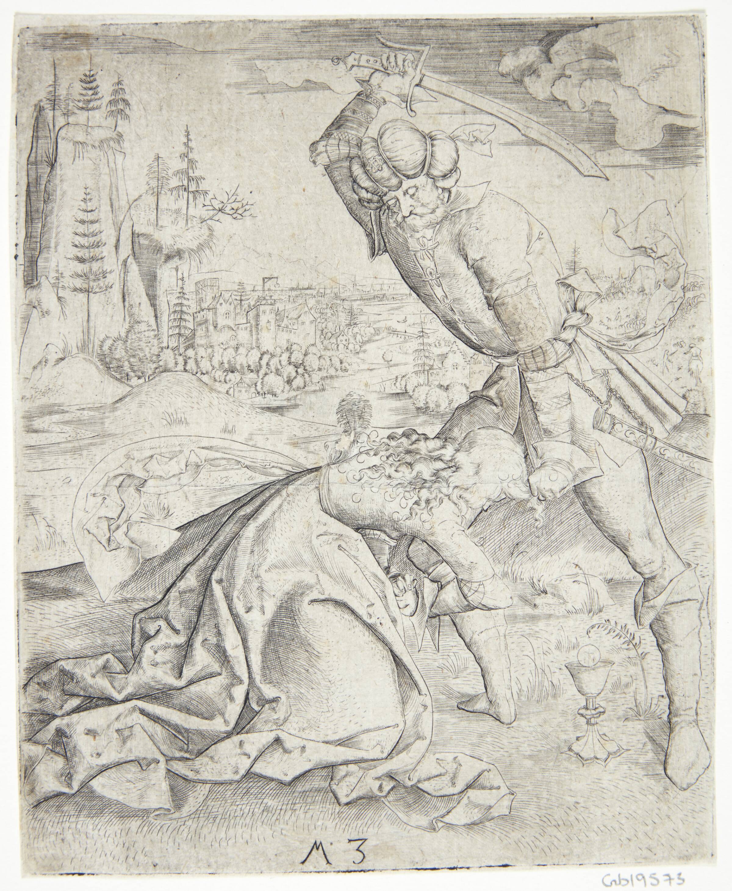 Den hellige Barbaras martyrium, Monogrammist MZ, 1500