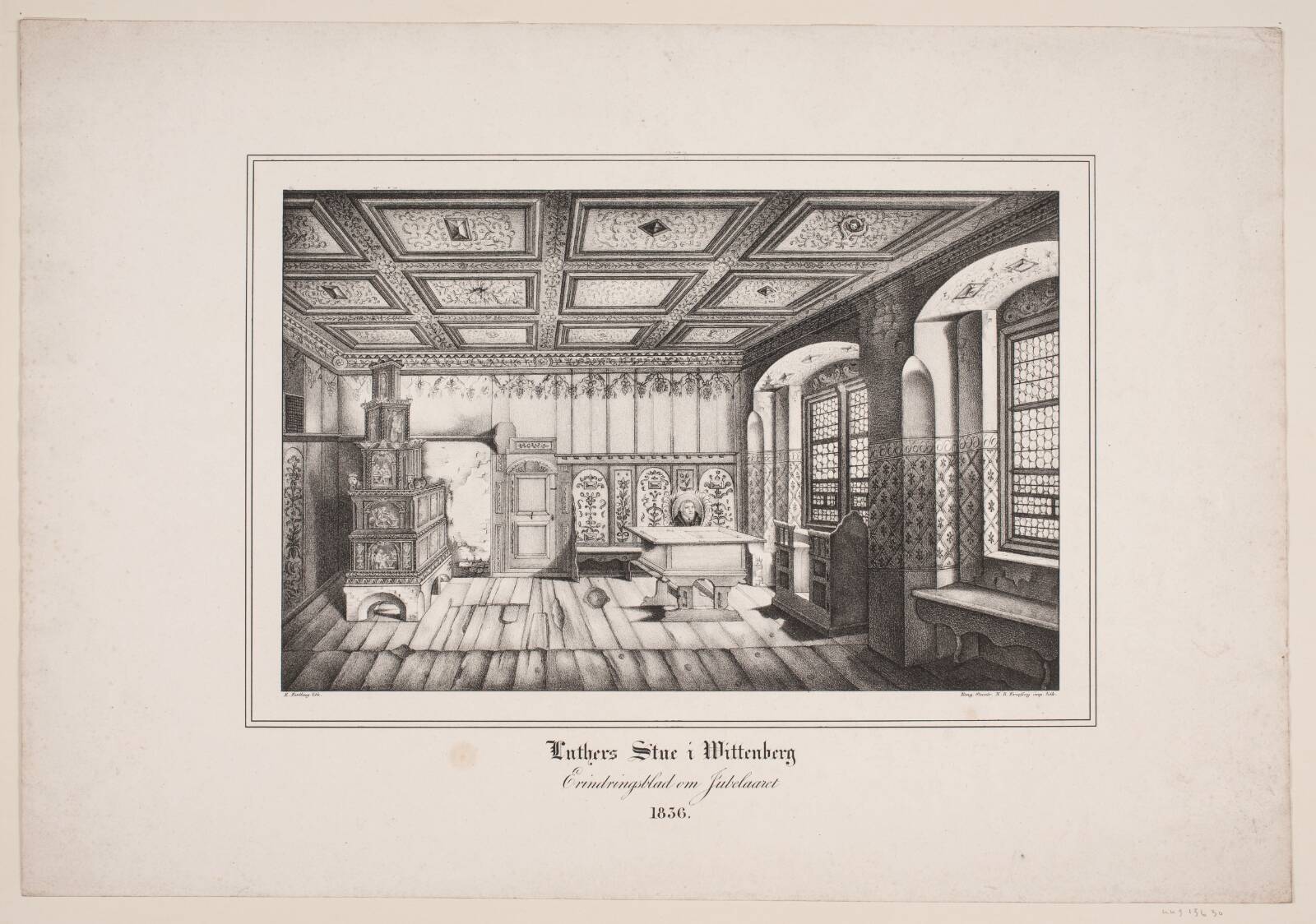 Luthers stue i Wittenberg, Edvard Fortling, 1836