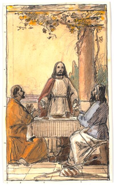 Kristus og de to disciple i Emmaus