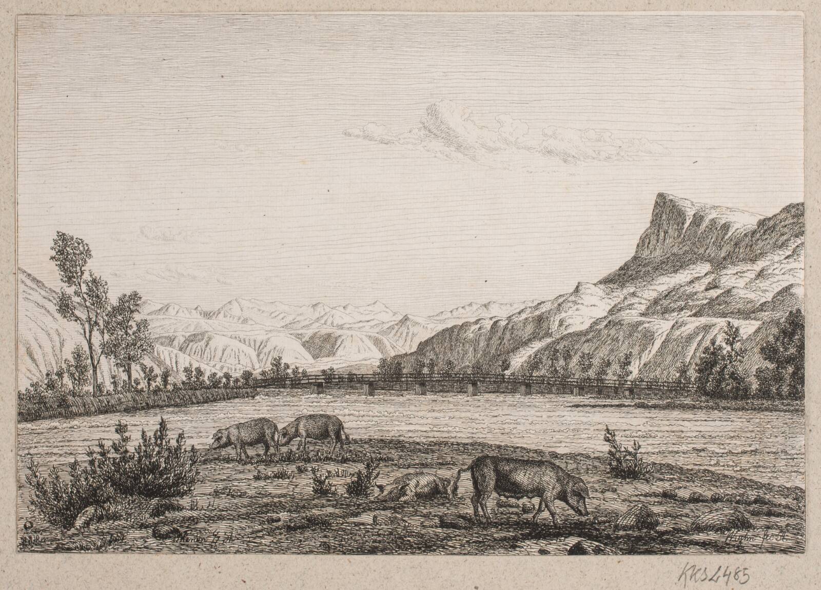 Bjergegn i Tyrol, Vilhelm Kyhn, 1854