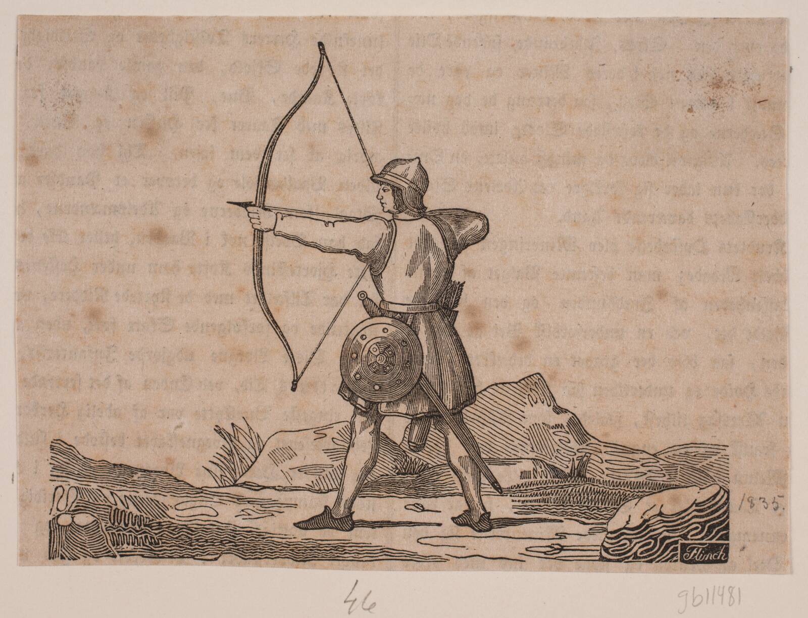 En bueskytte, Andreas Flinch, 1835