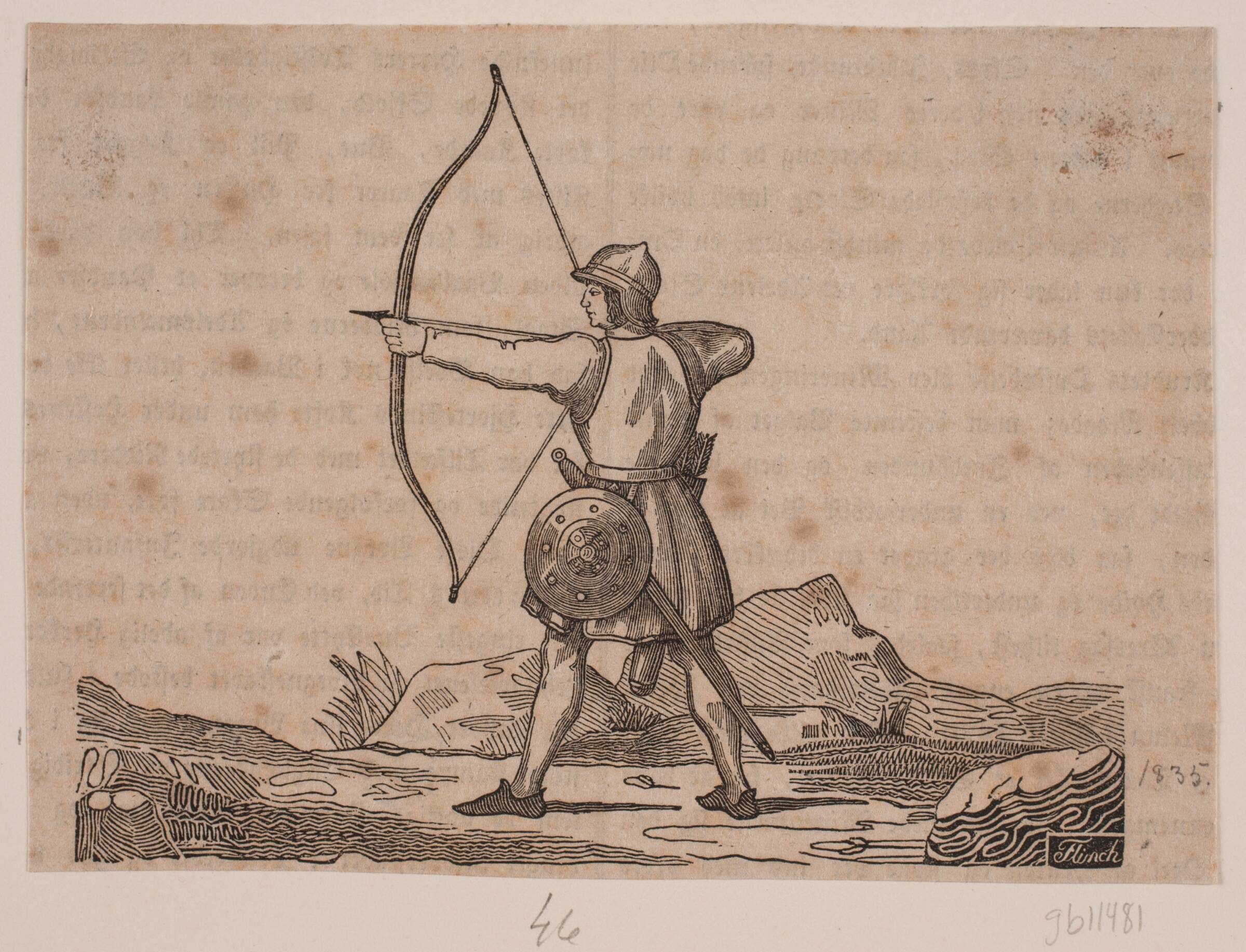 En bueskytte, Andreas Flinch, 1835