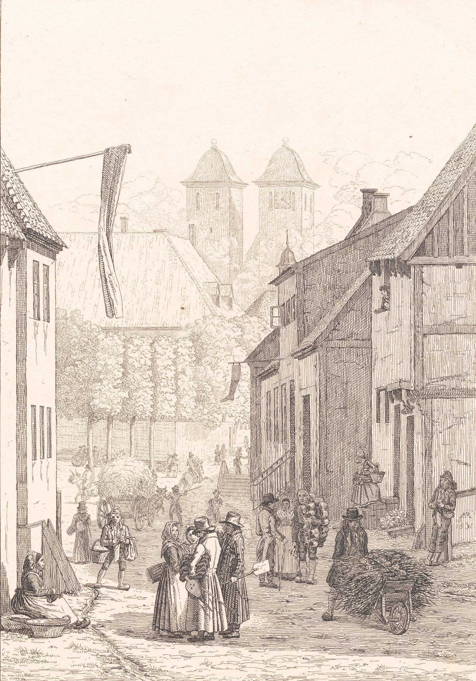 En torvedag i Viborg, Martinus Rørbye, 1831