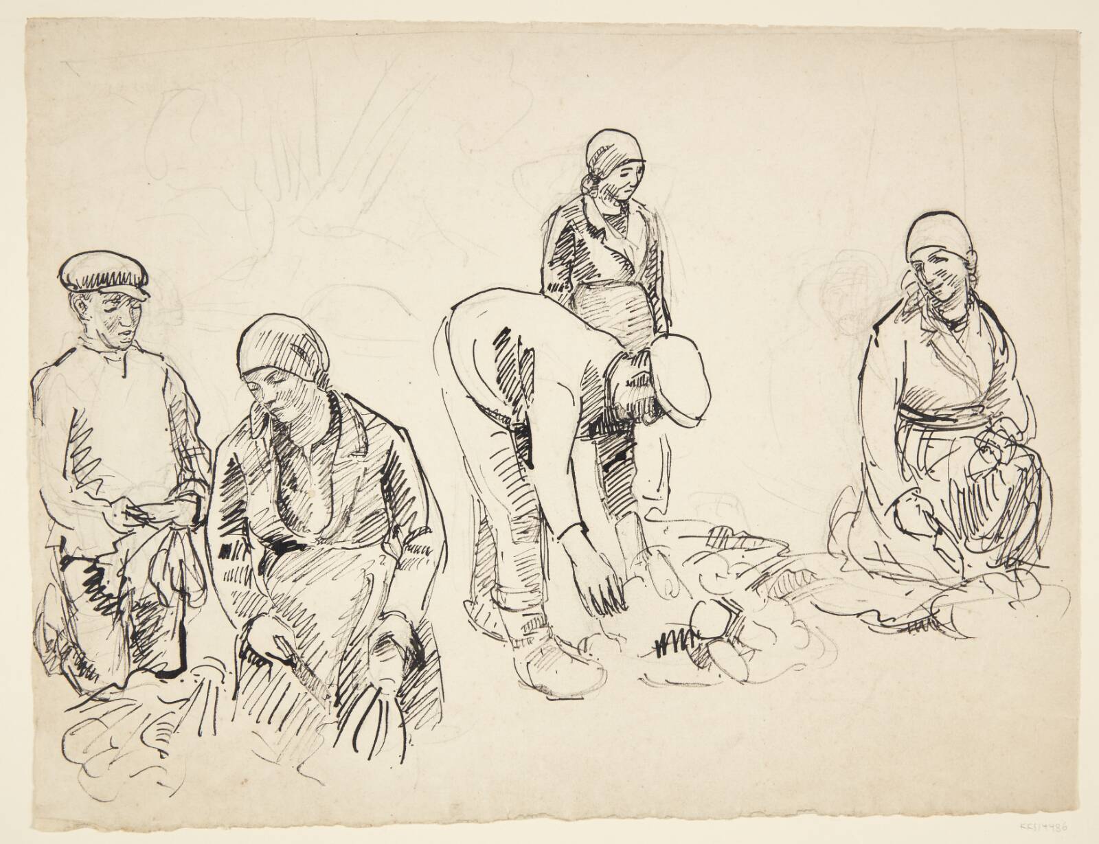 Roeoptagere. Studieblad, Peter Hansen, 1868-1928