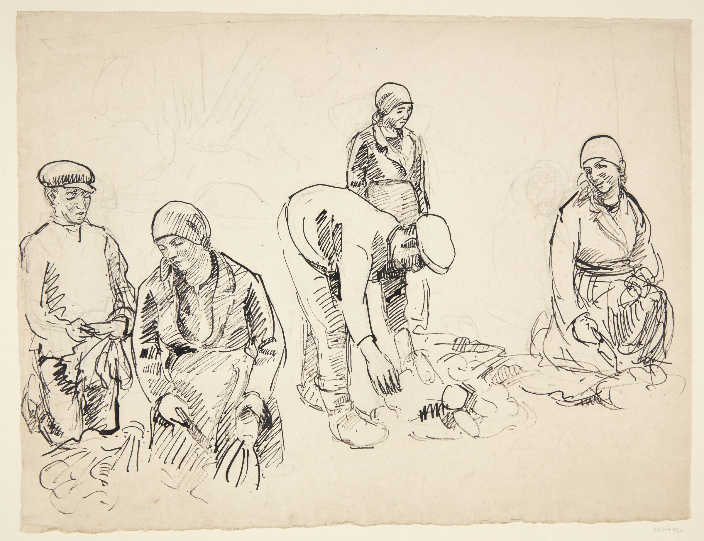 Roeoptagere. Studieblad, Peter Hansen, 1868-1928