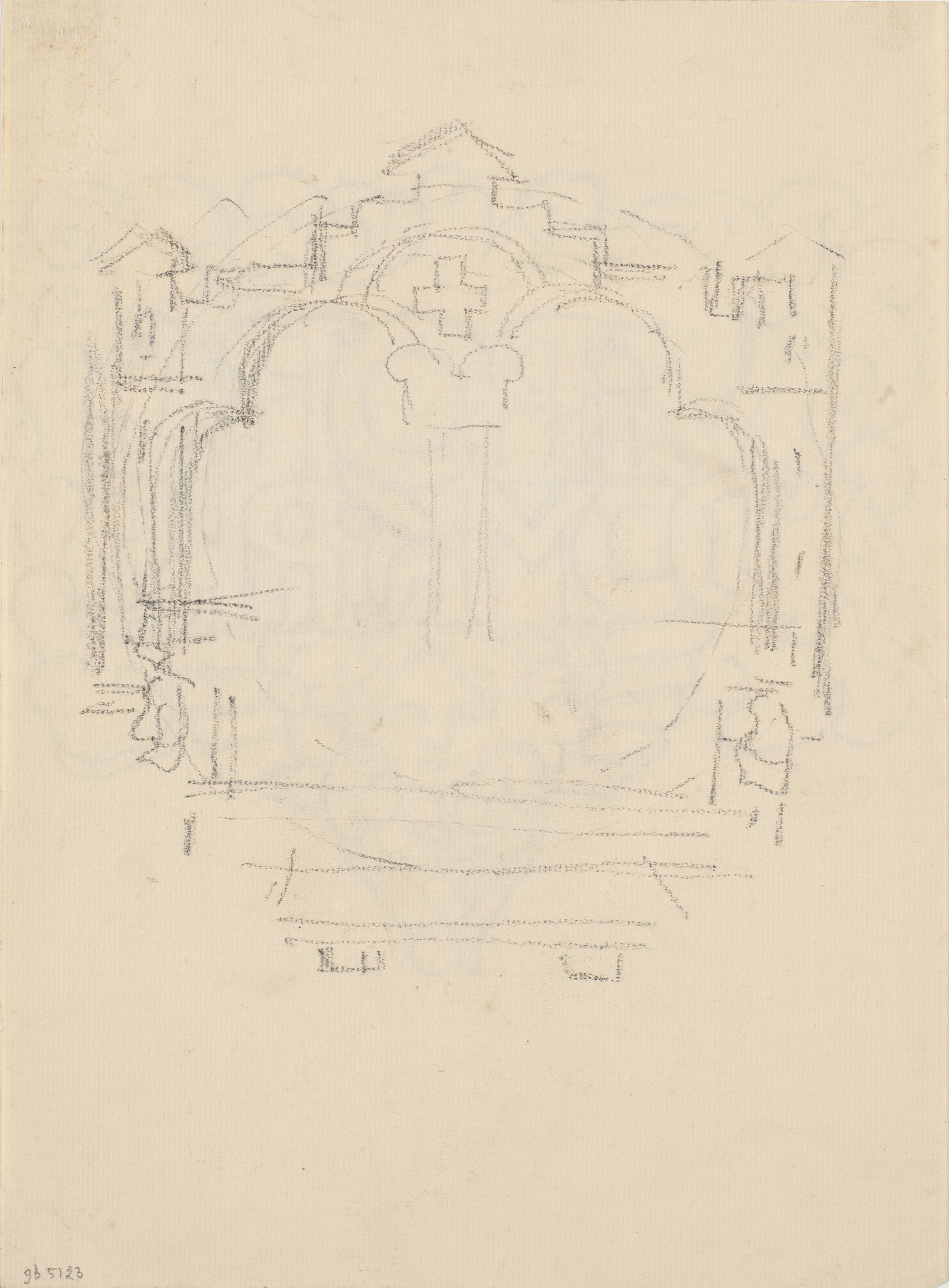 Dekorativt, arkitektonisk udkast, Joakim Skovgaard, 1856-1933