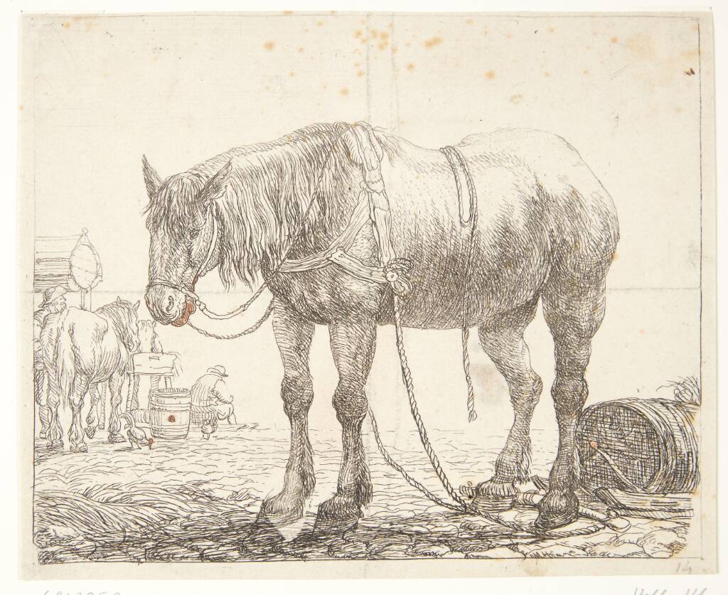 Hvilende arbejdshest, Simon de Vlieger, 1600-1653