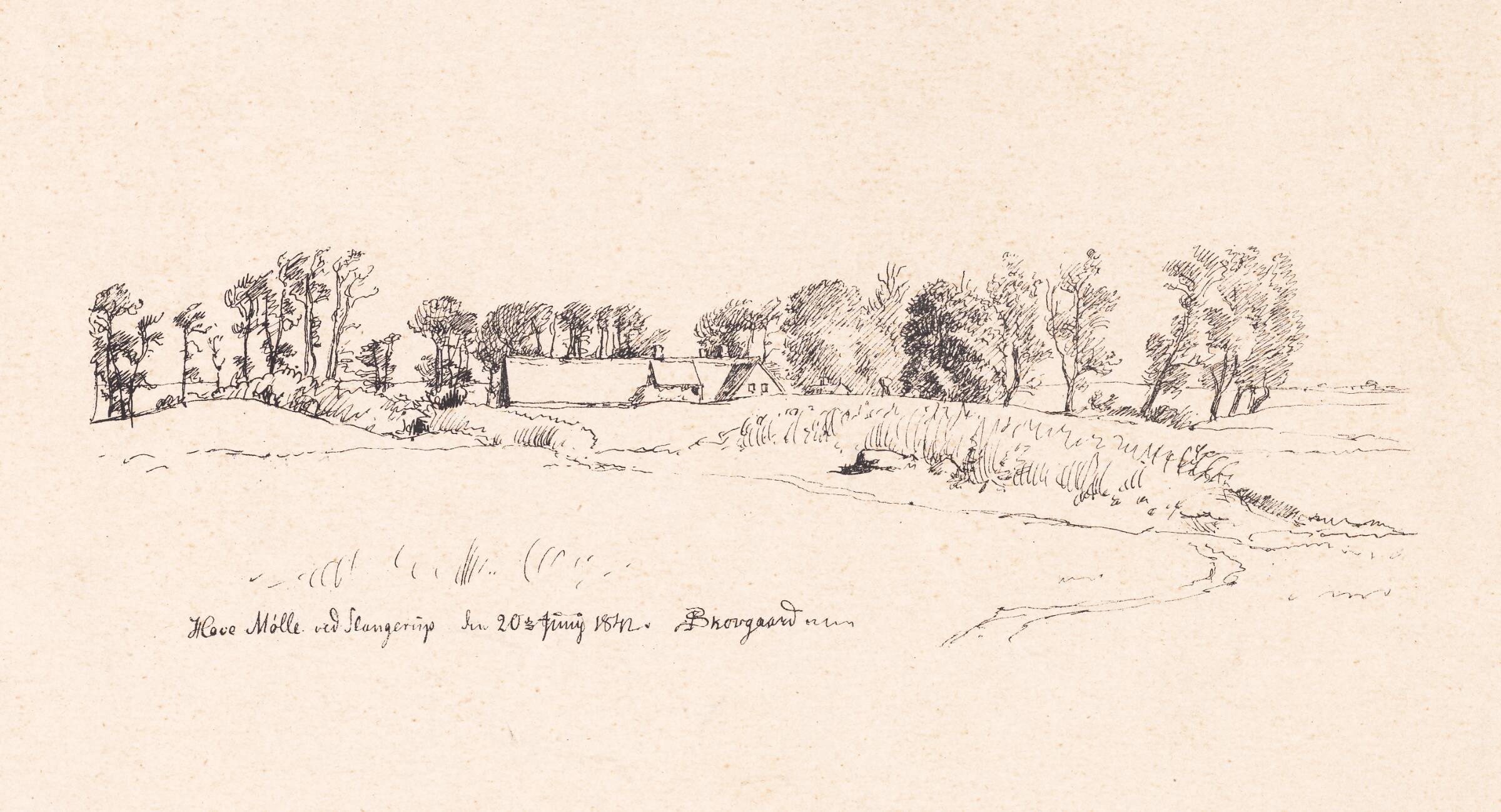 Have Mølle ved Slangerup den 20. juni 1842, P.C. Skovgaard, 1842