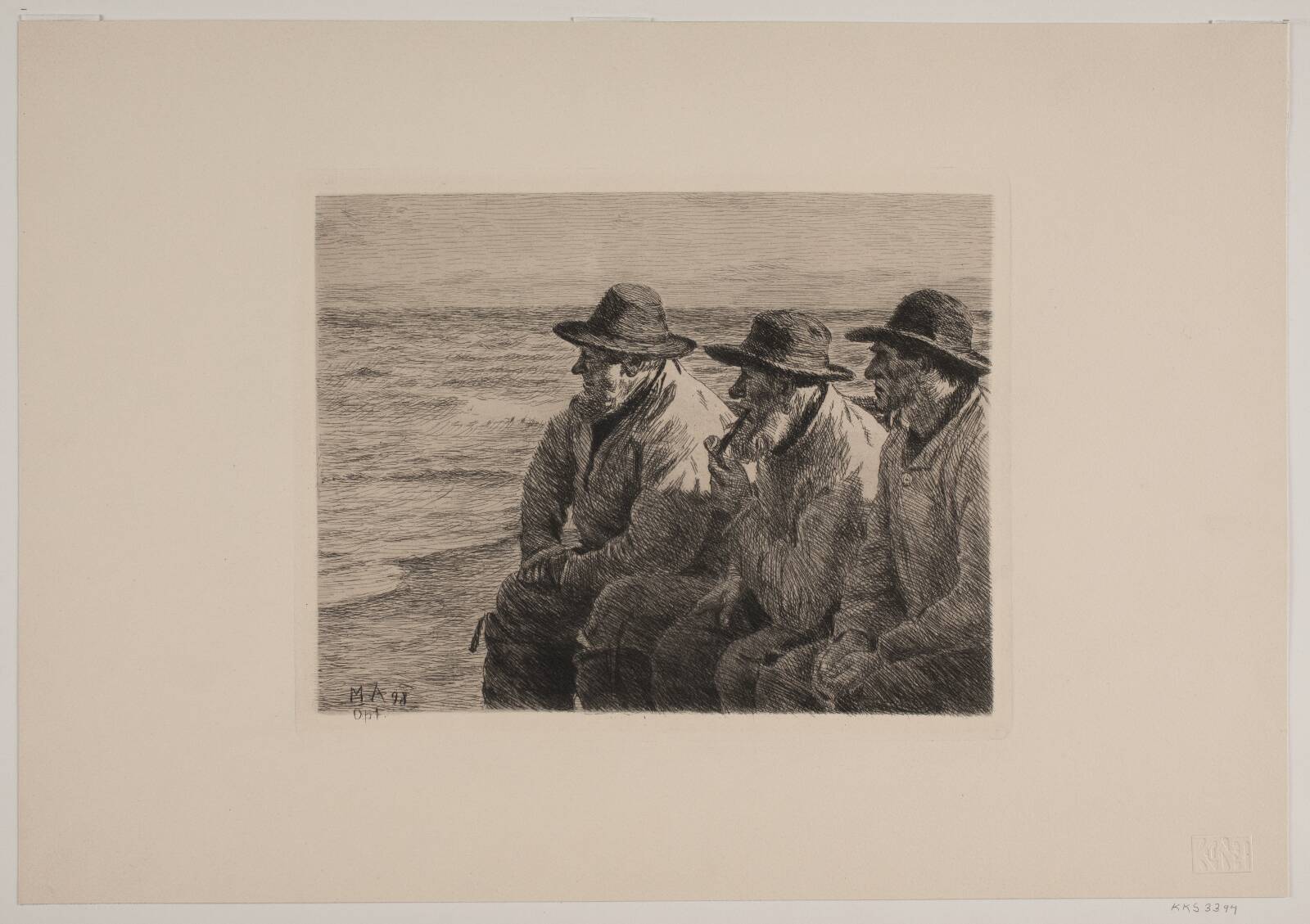 Tre fiskere, by Michael Ancher, 1898
