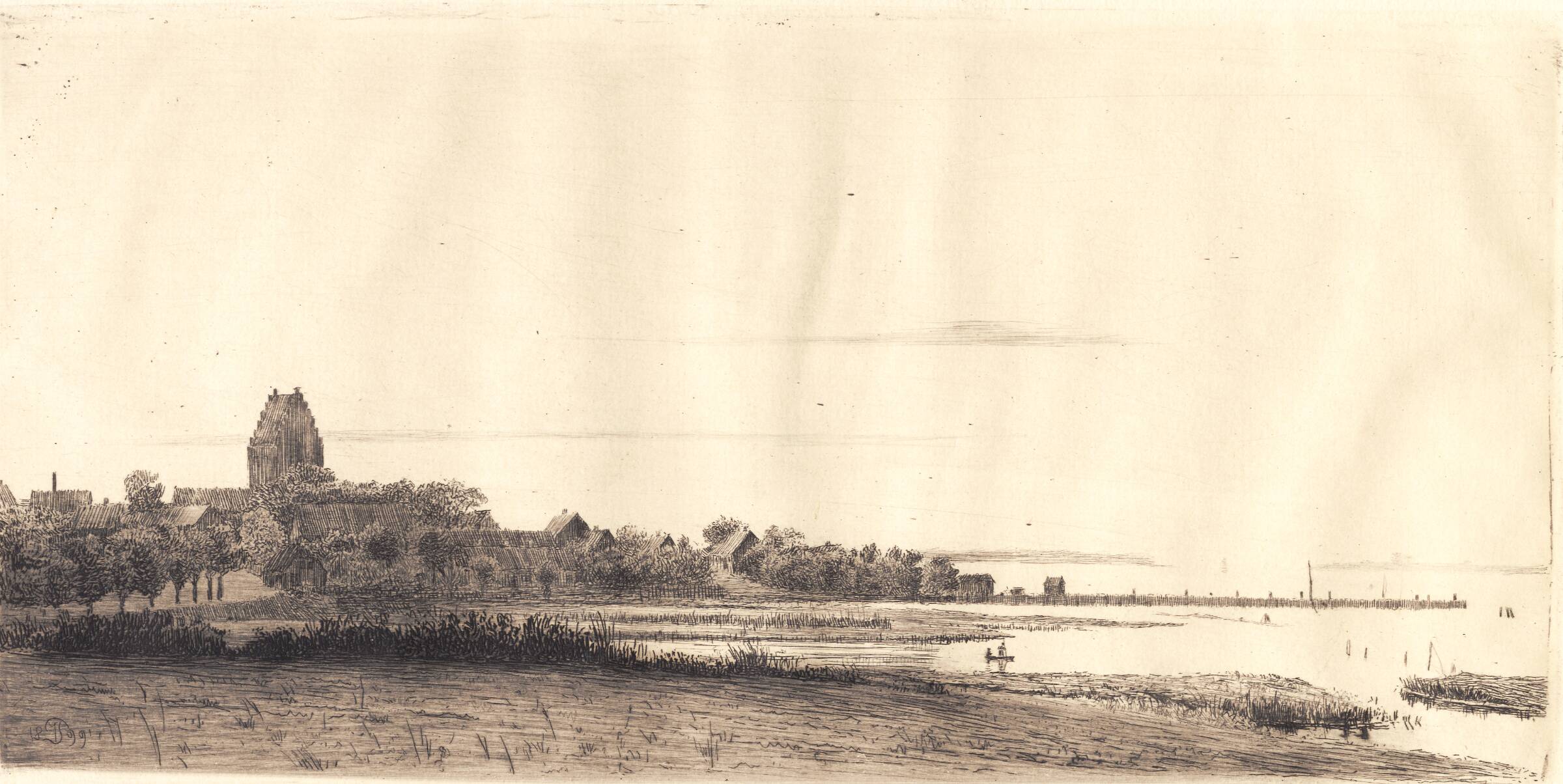 Aftenlandskab fra Stubbekøbing, Peter Ilsted, 1899