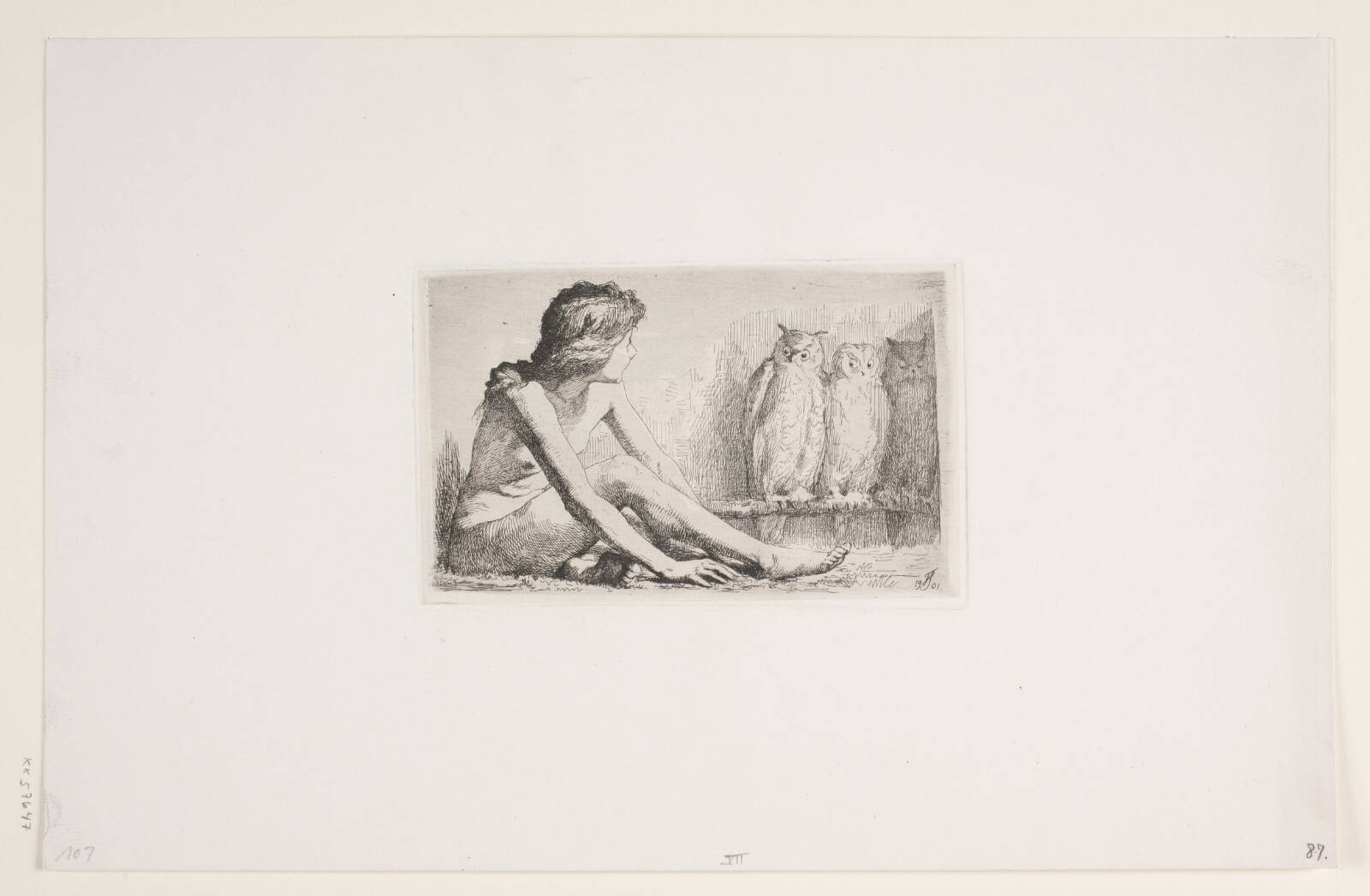 Pigen med uglerne, Frans Schwartz, 1901