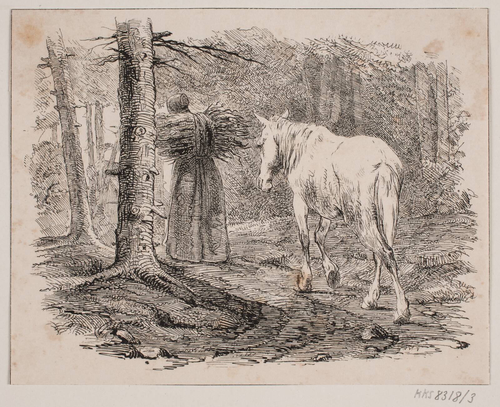 Konen og hesten, Adolph Kittendorff, 1845