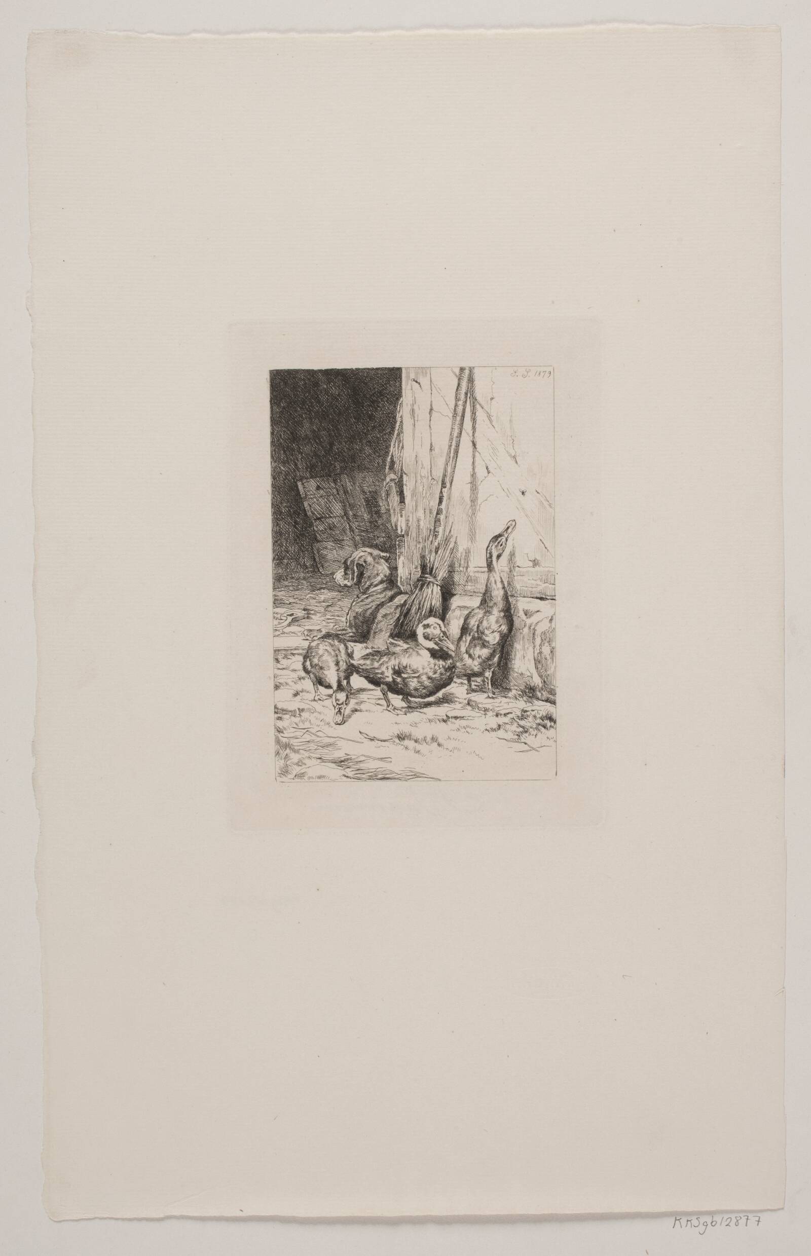 Tre ænder og en hund, Simon Ludvig Ditlev Simonsen, 1879