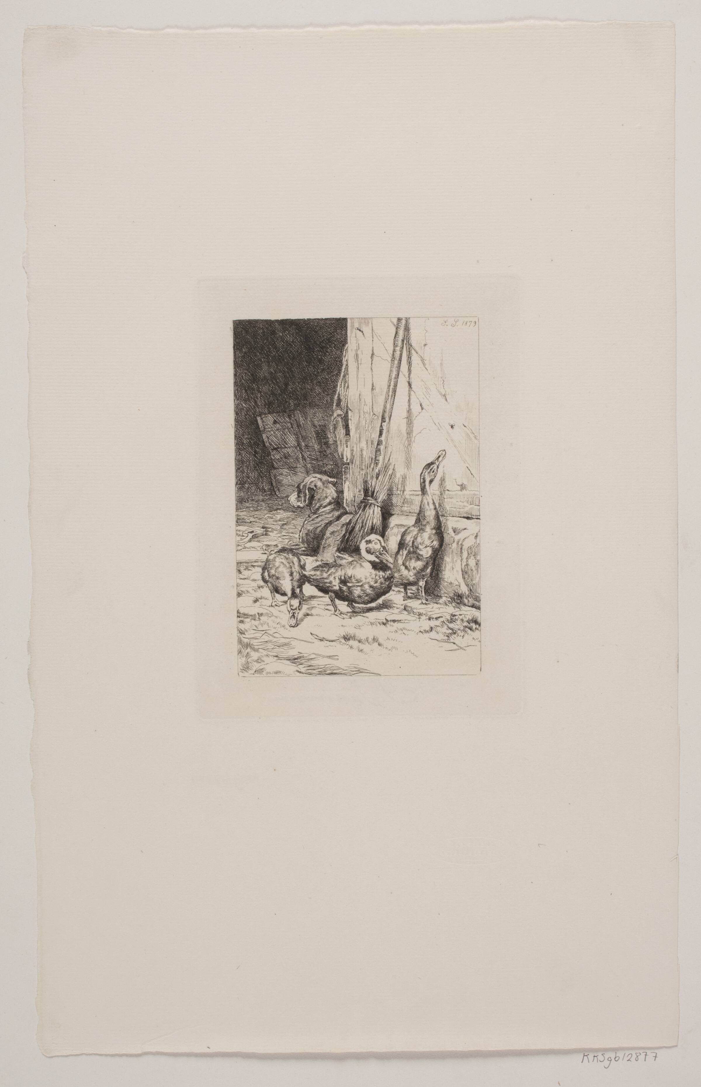 Tre ænder og en hund, Simon Ludvig Ditlev Simonsen, 1879