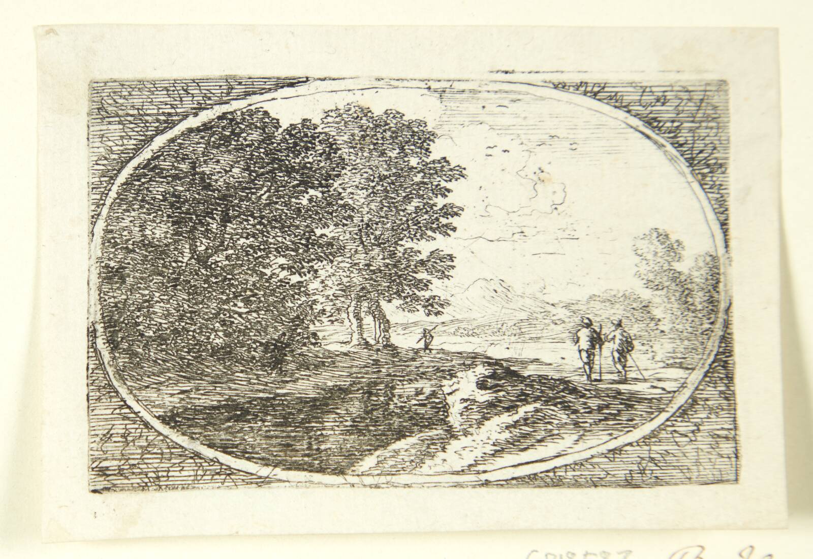Landskab med tre vandrere, Herman van Swanevelt, 1603-1655