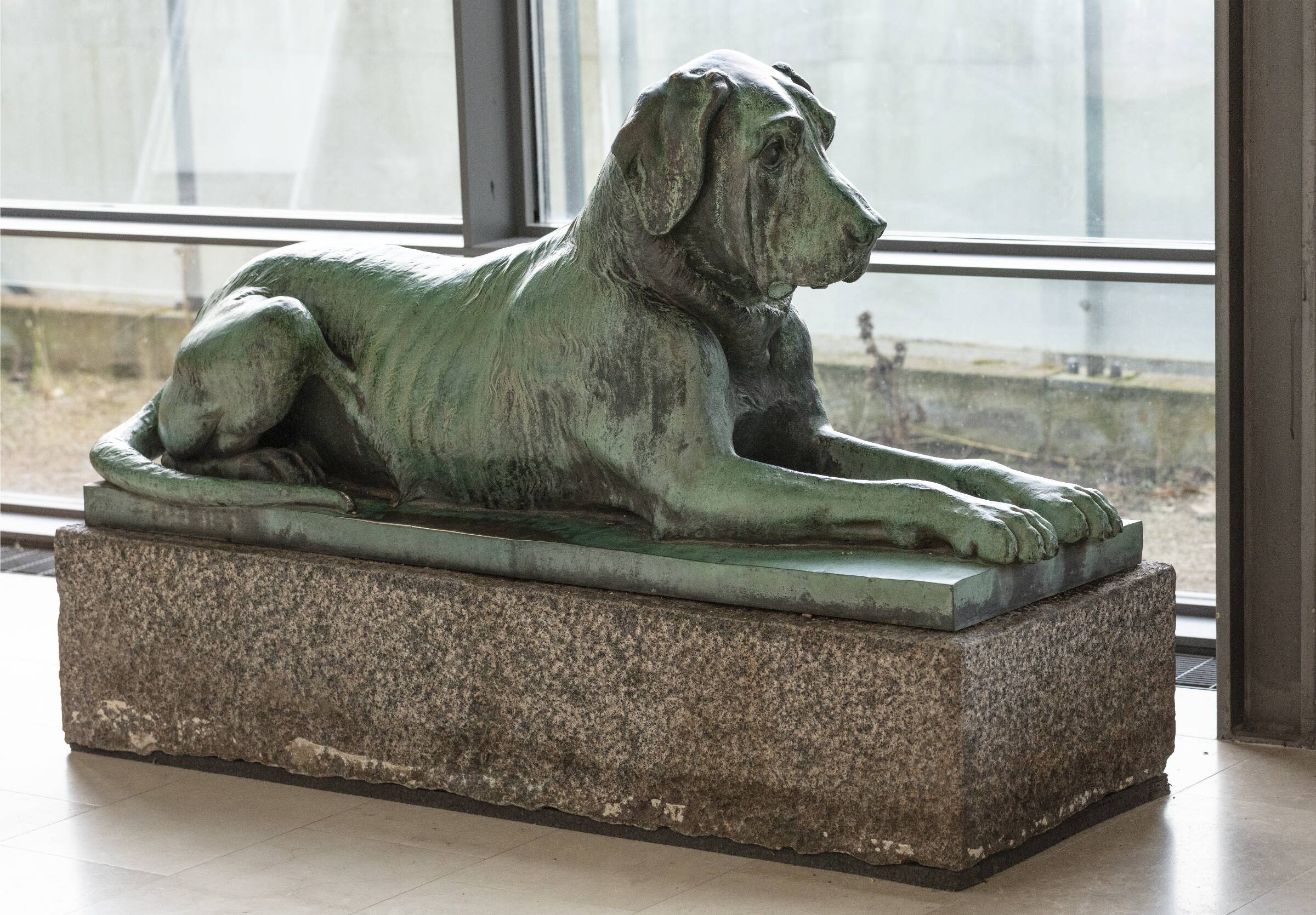 En liggende hund, J.A. Jerichau, 1866