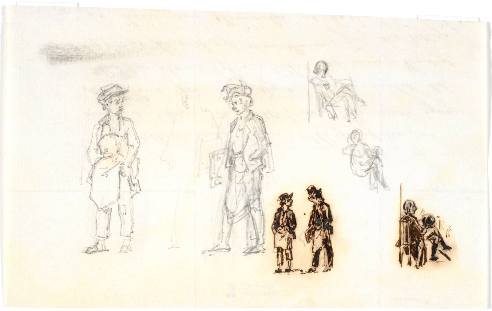 Forskellige figurstudier (danske), Martinus Rørbye, 1844-1846