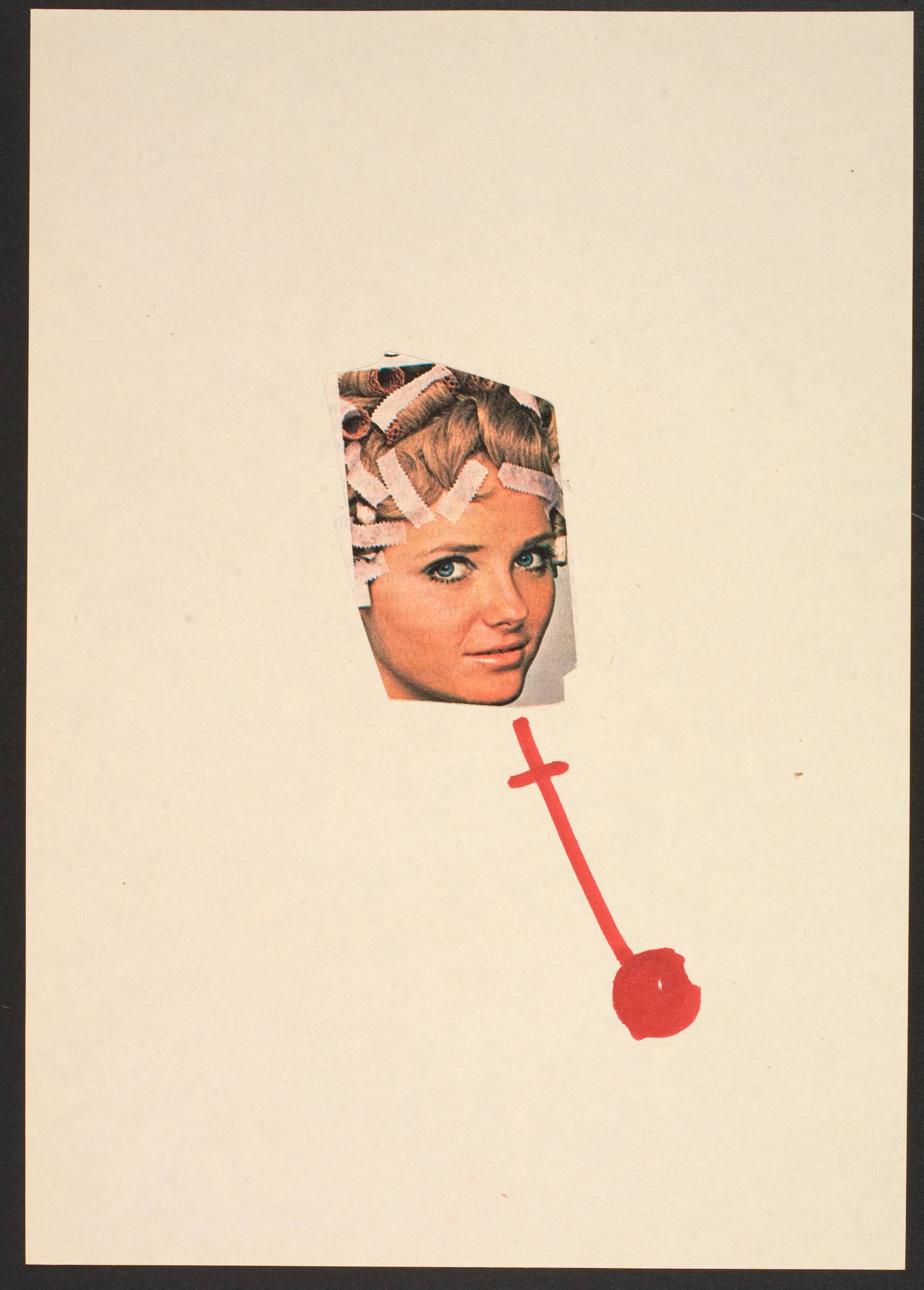 Udklip på papir med kvindetegnet, Lene Adler Petersen, 1974