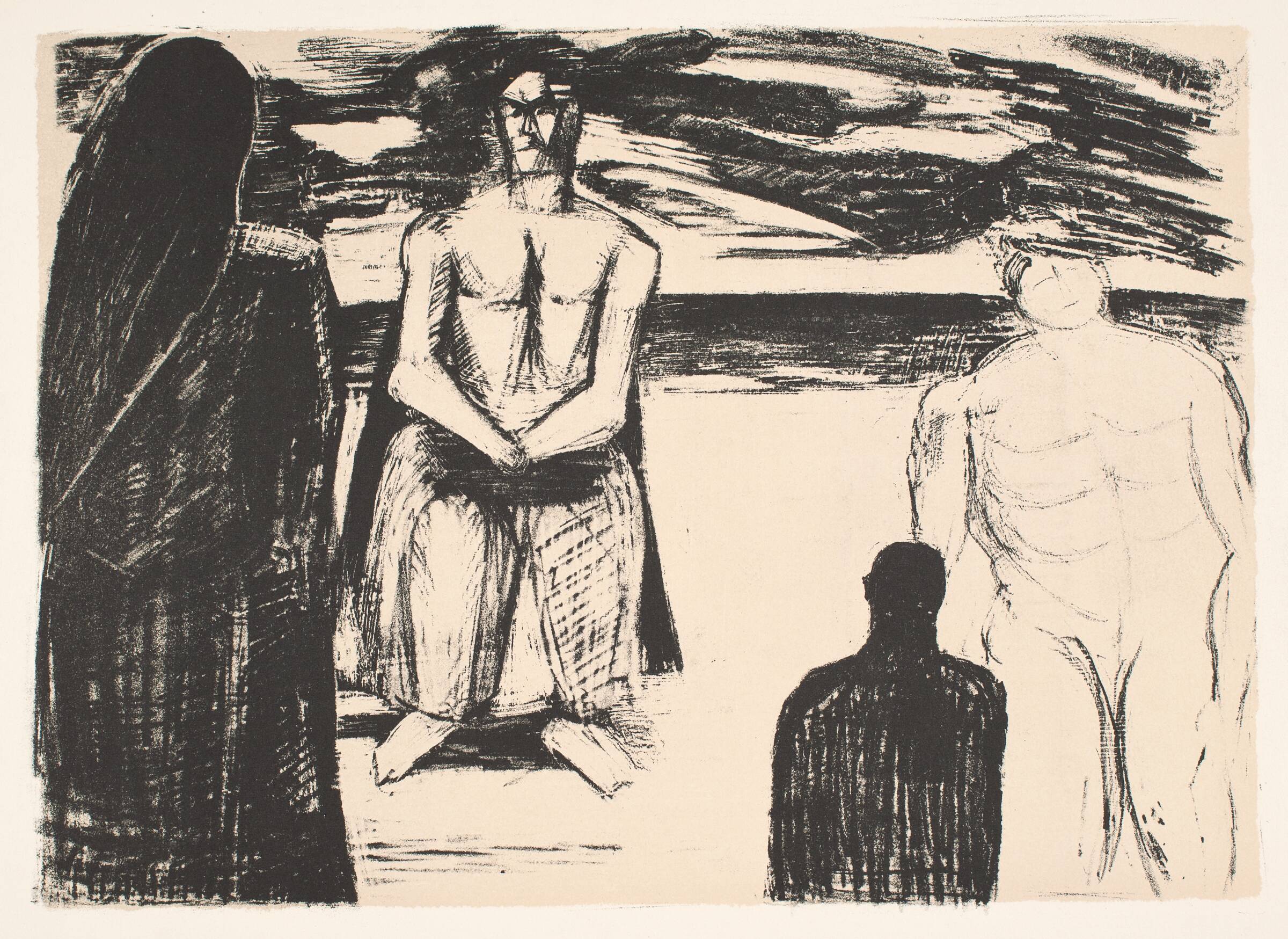 Mennesker på en strandbred, Svend Wiig Hansen, 1954