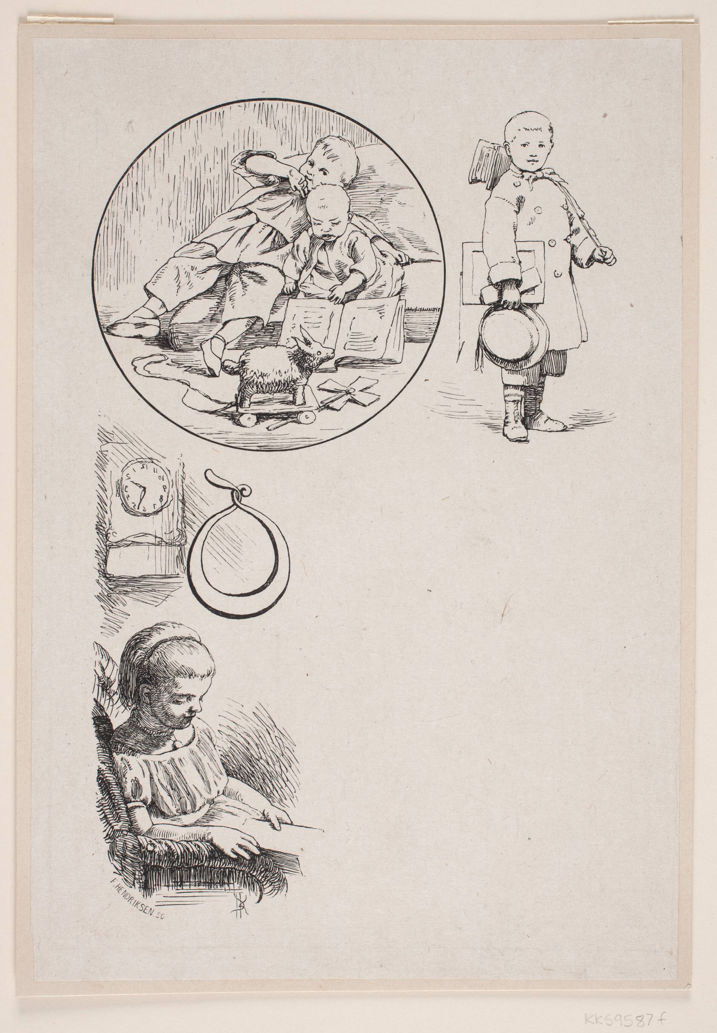 Illustration til Johan Krohn, "Peters jul", F. Hendriksen, 1847-1870