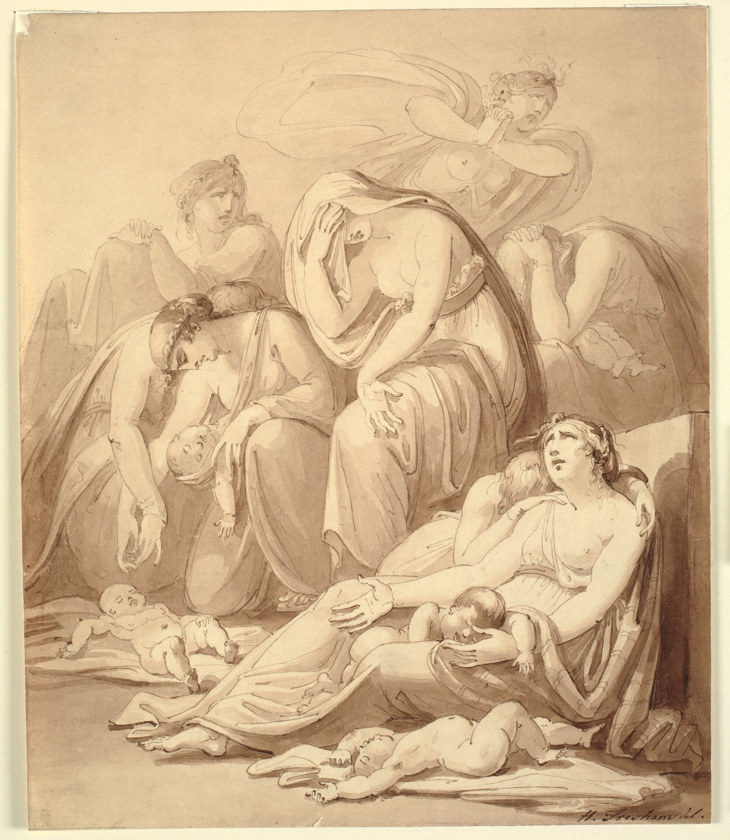 Mødre i sorg efter barnemordet i Bethlehem, Henry Tresham, 1751-1814